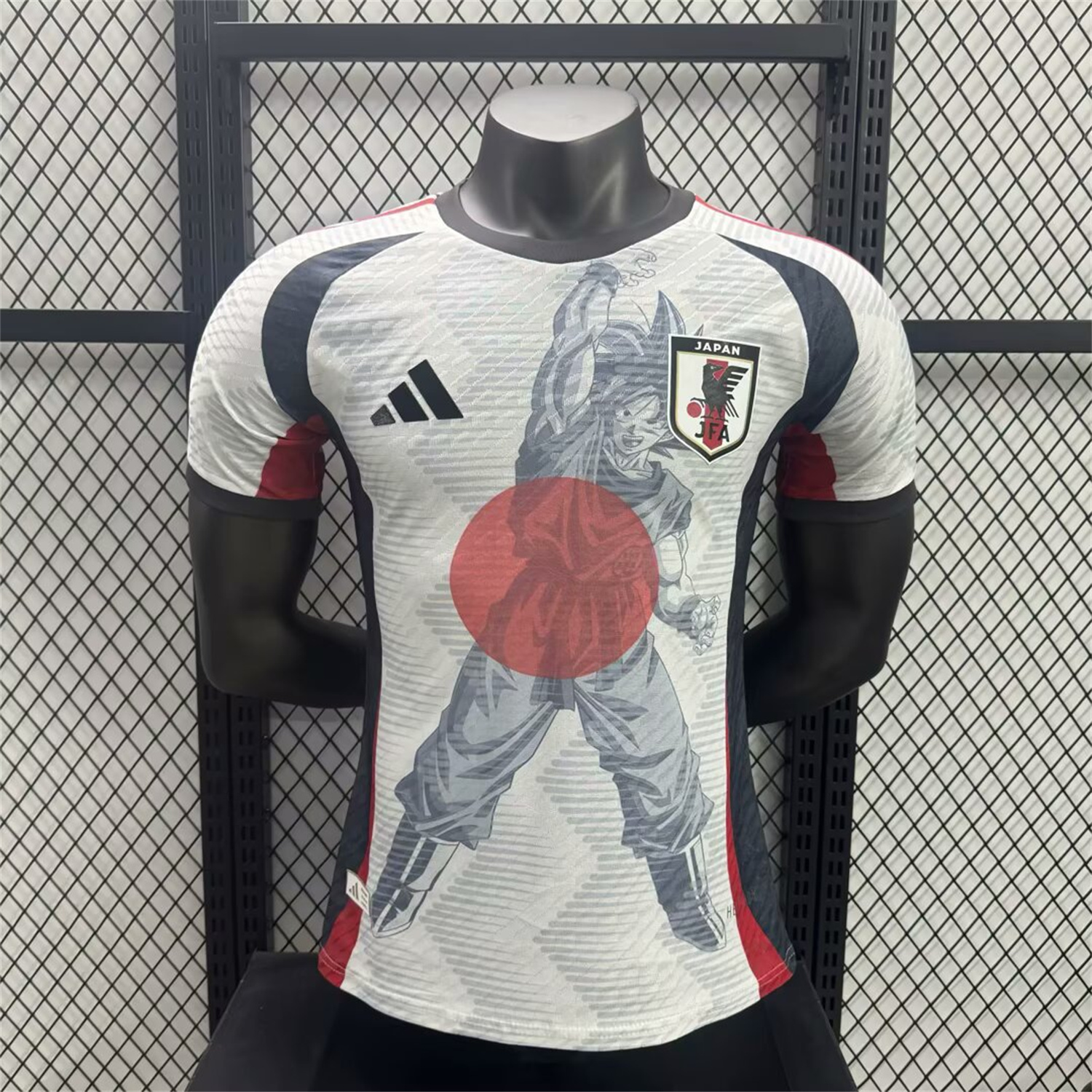 foot-Japan 25-26 Dragon Ball Goku Sketch White & Red Special Jersey - Player Version