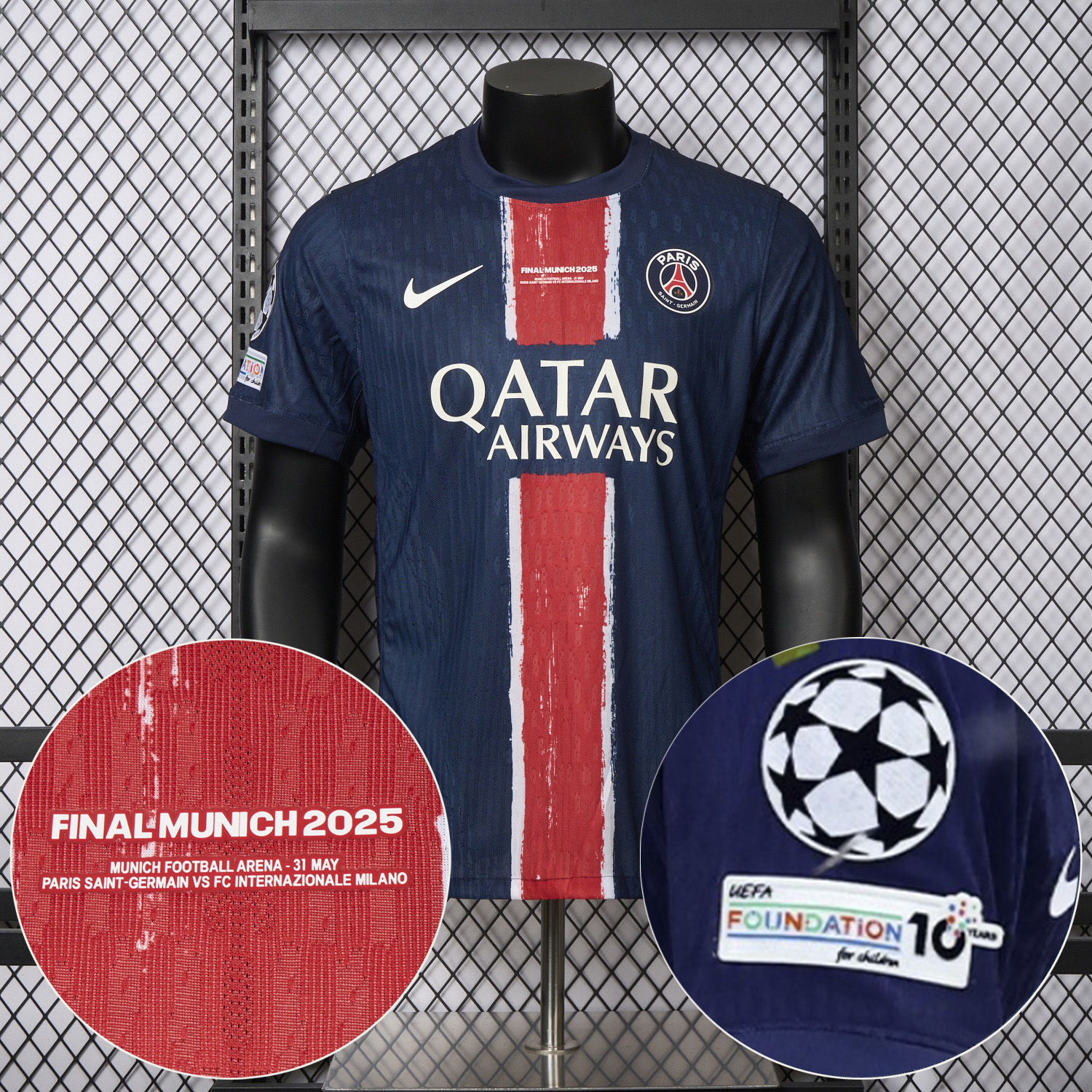 foot-Paris Saint-Germain PSG 24-25 Home Champions League Final Jersey - Player Version
