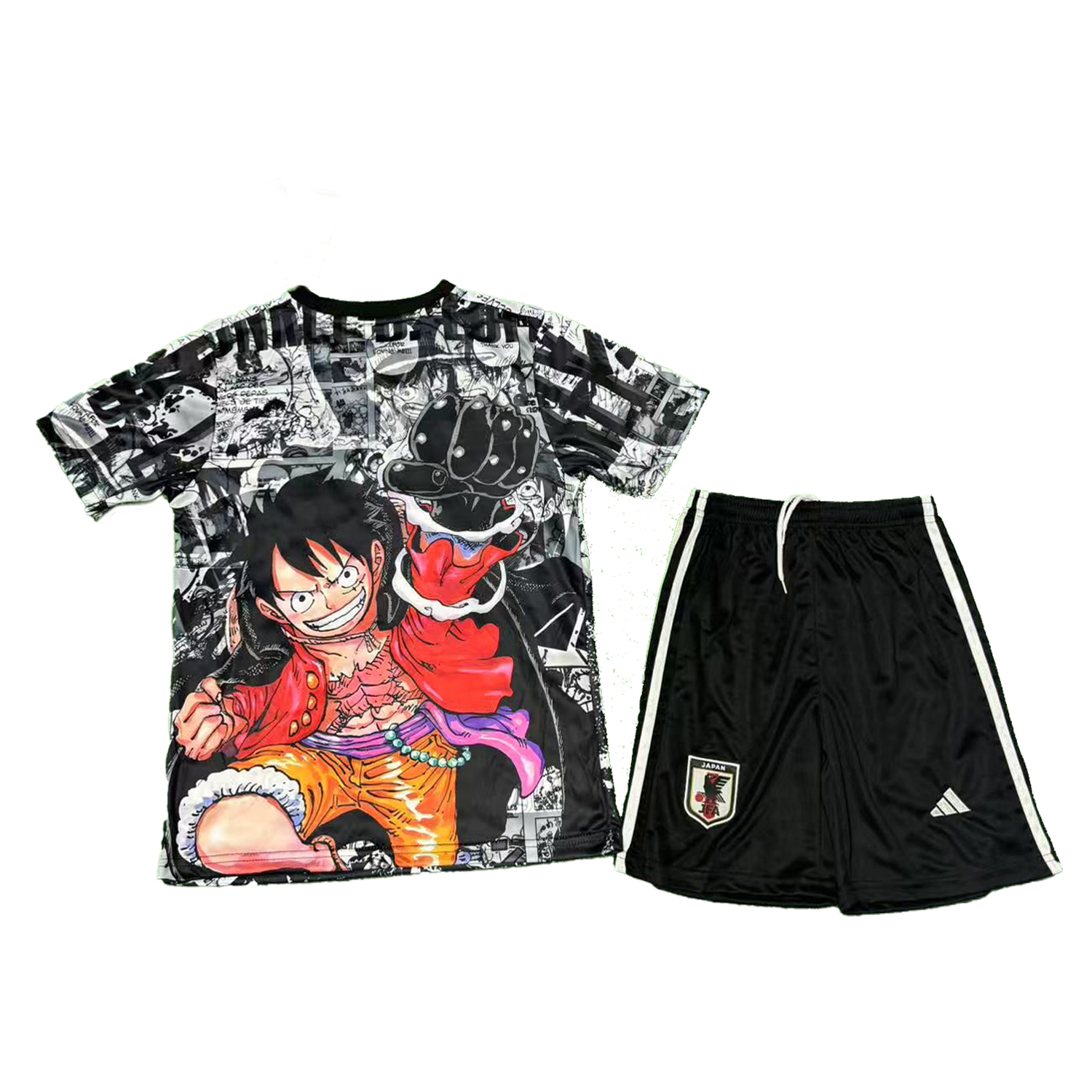 foot-Japan 25-26 Luffy Flame Fist White And Black Special Kids Kit