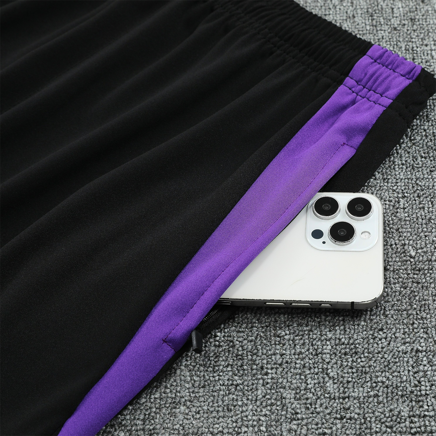 foot-Germany 25-26 POLO Short-Sleeve Training Set - Black Top and Pants