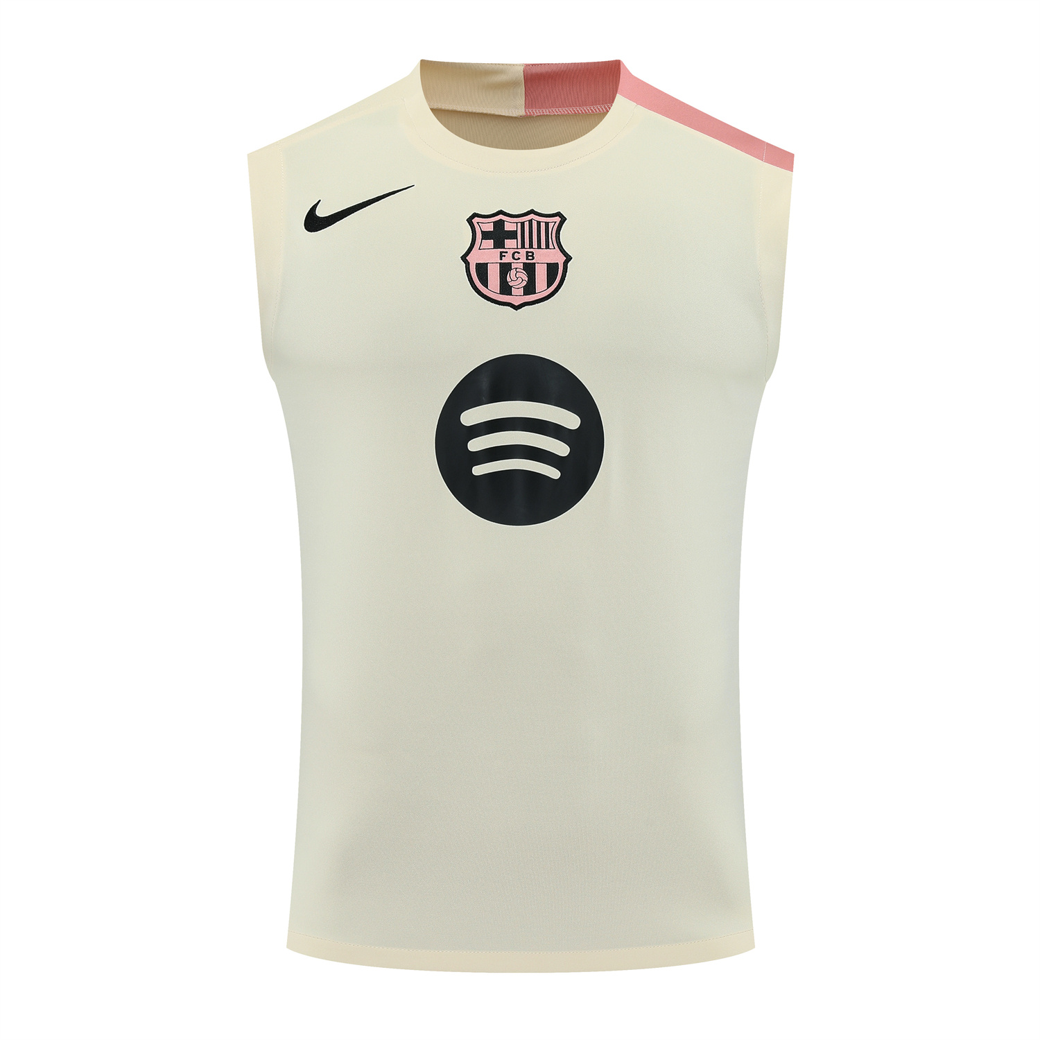 foot-Barcelona 25-26 Vest Training Set - Cream Vest & Deep Blue Shorts