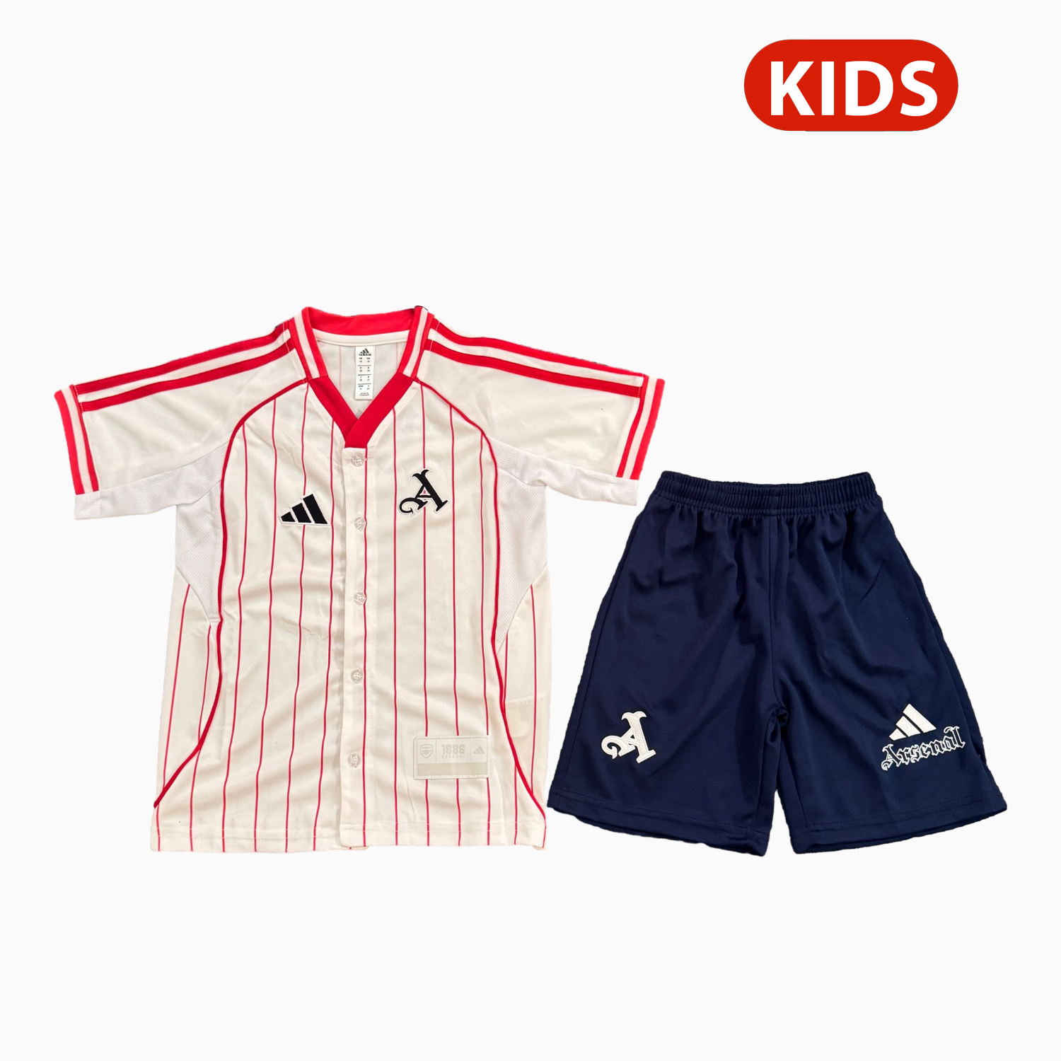 foot-Arsenal 25-26 White Baseball Kids Kit - Player Version