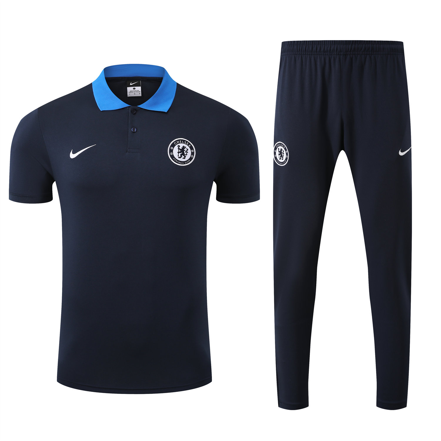 foot-C.H.E.L.S.E.A 25-26 POLO Short-Sleeve Training Set - Deep Blue Top and Pants