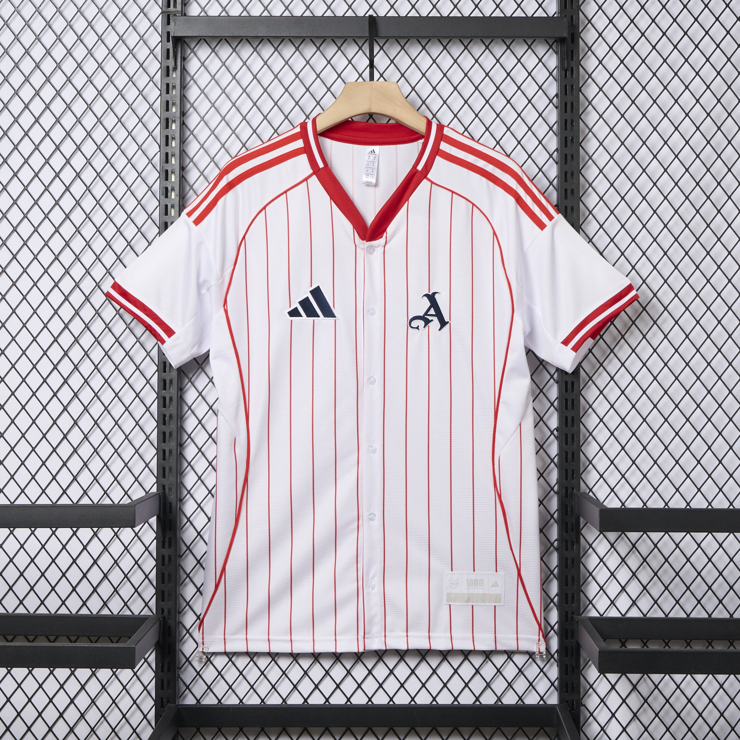 foot-Arsenal 25-26 White Baseball Jersey with Red Stripes