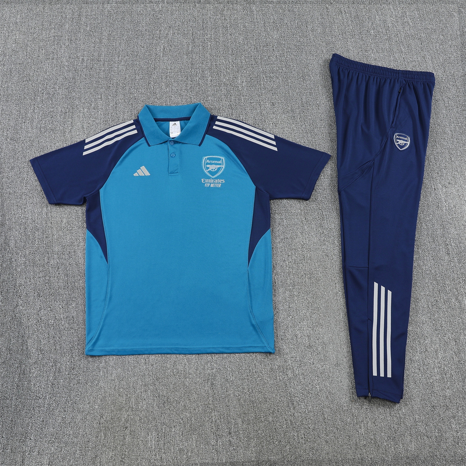 Unitedfootballkit.com | Arsenal 25-26 POLO Short-Sleeve Training Set - Royal Blue Top and Deep Blue Pants -Customize Name, Number and Patch | Worldwide Shipping