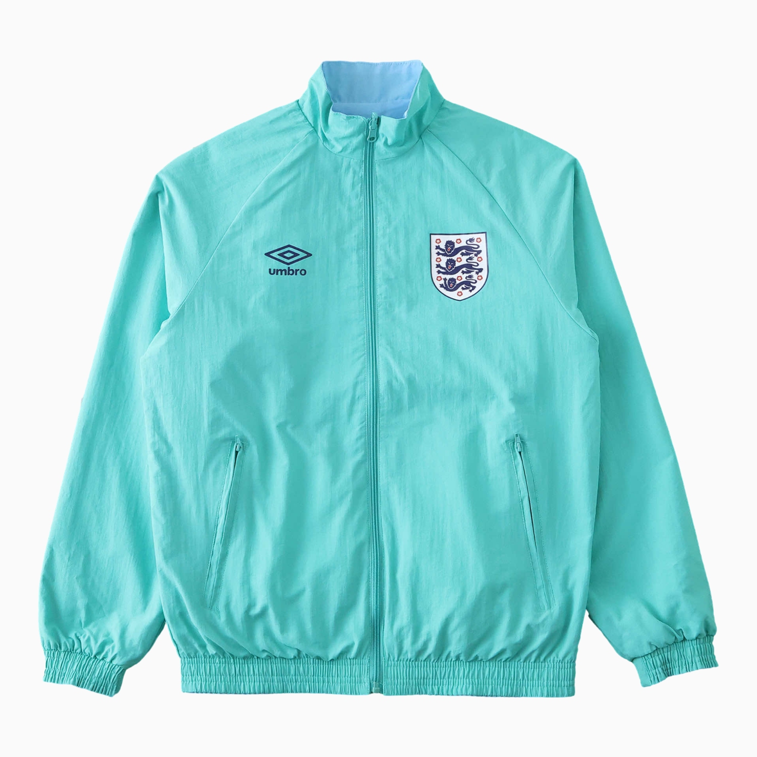 foot-Retro England 1992 Third Double Sided Reversible Windbreaker - Blue & Green