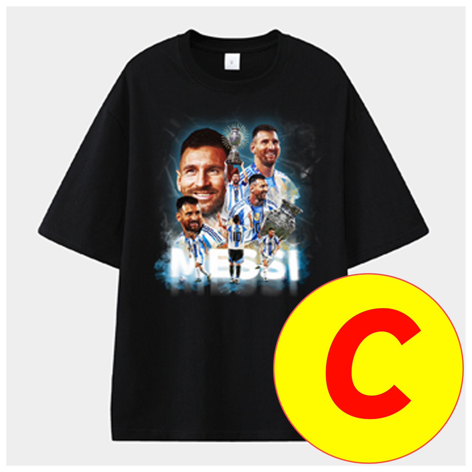 foot-Messi GOAT Argentina Barcelona INT M.A.M Unisex Pure Cotton T-shirt