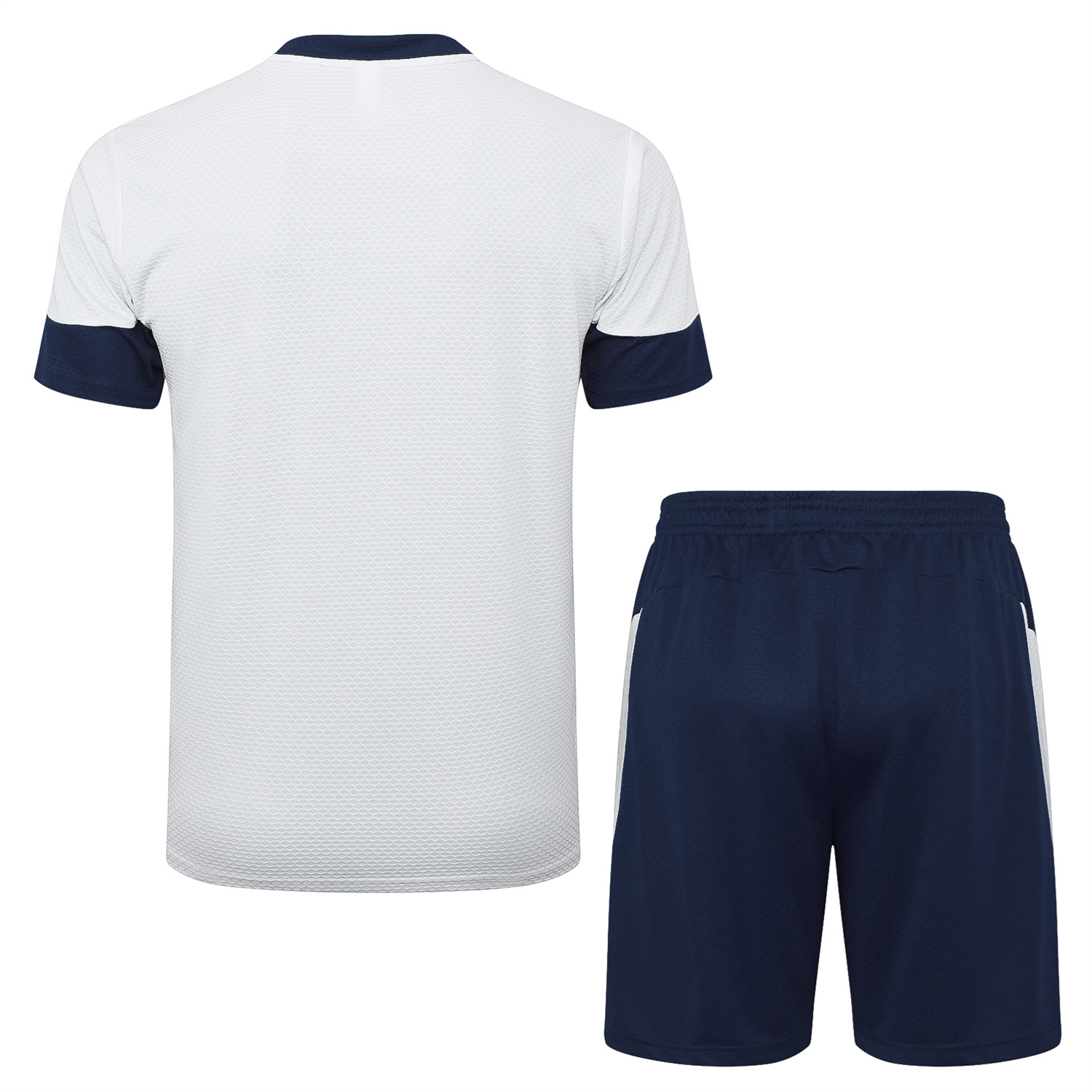 foot-Portugal 25-26 Short-Sleeve Training Set - Off White Top and Deep Blue Shorts
