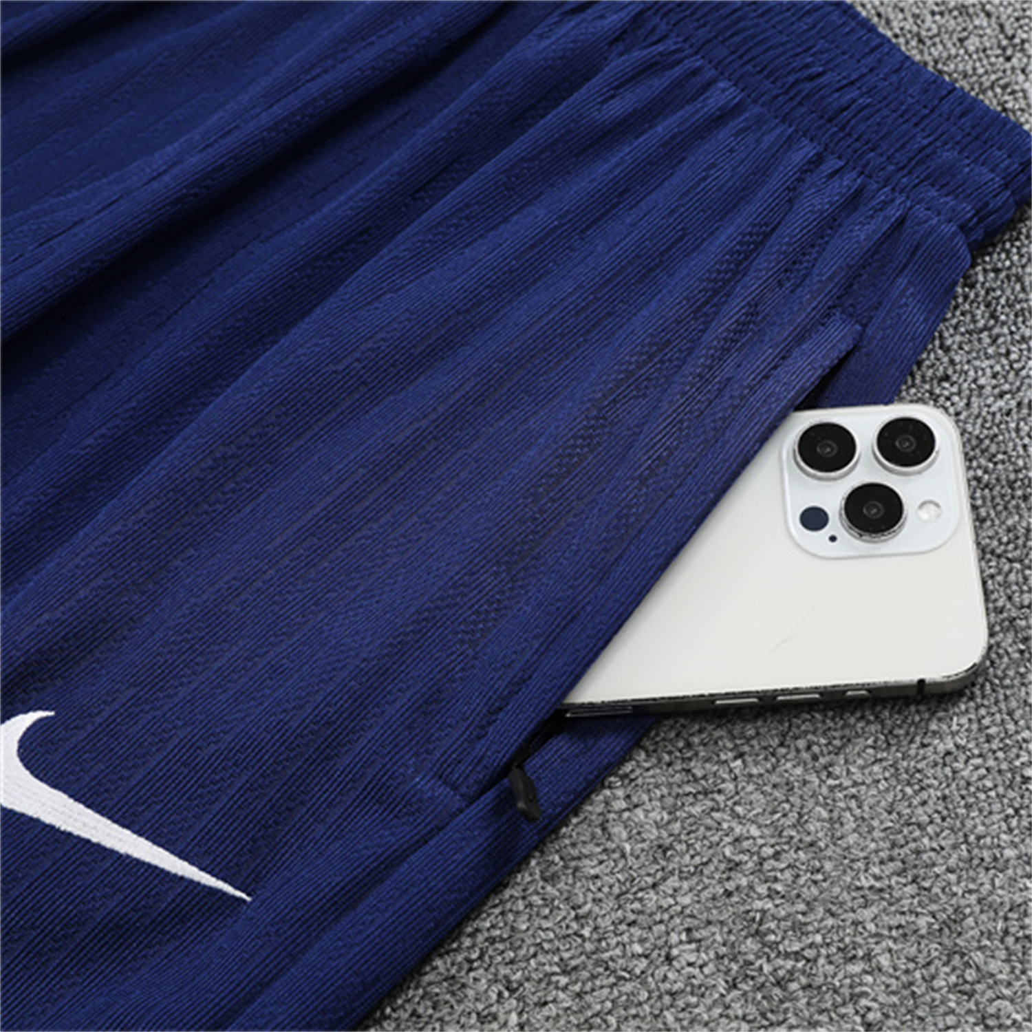 foot-Paris Saint-Germain PSG 25-26 Long Sleeves Training Set - Royal Blue Gray Sleeves Top & Royal Blue Pants