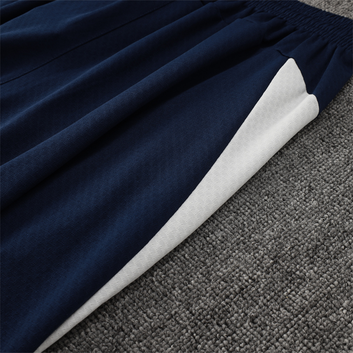 foot-Portugal 25-26 Short-Sleeve Training Set - Off White Top and Deep Blue Shorts