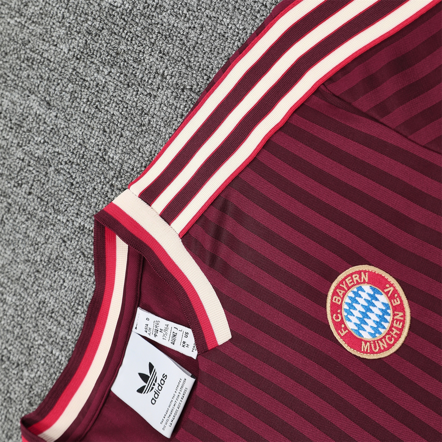 foot-Bayern Munich 25-26 Short-Sleeve Training Set - Wine Red Lines Top & Wine Red Lines Shorts