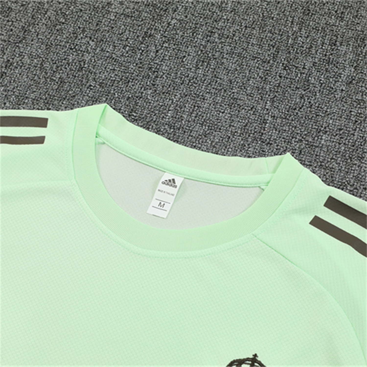 foot-Real Madrid 25-26 Short-Sleeve Training Set - Light Green Top and Dark Khaki Shorts