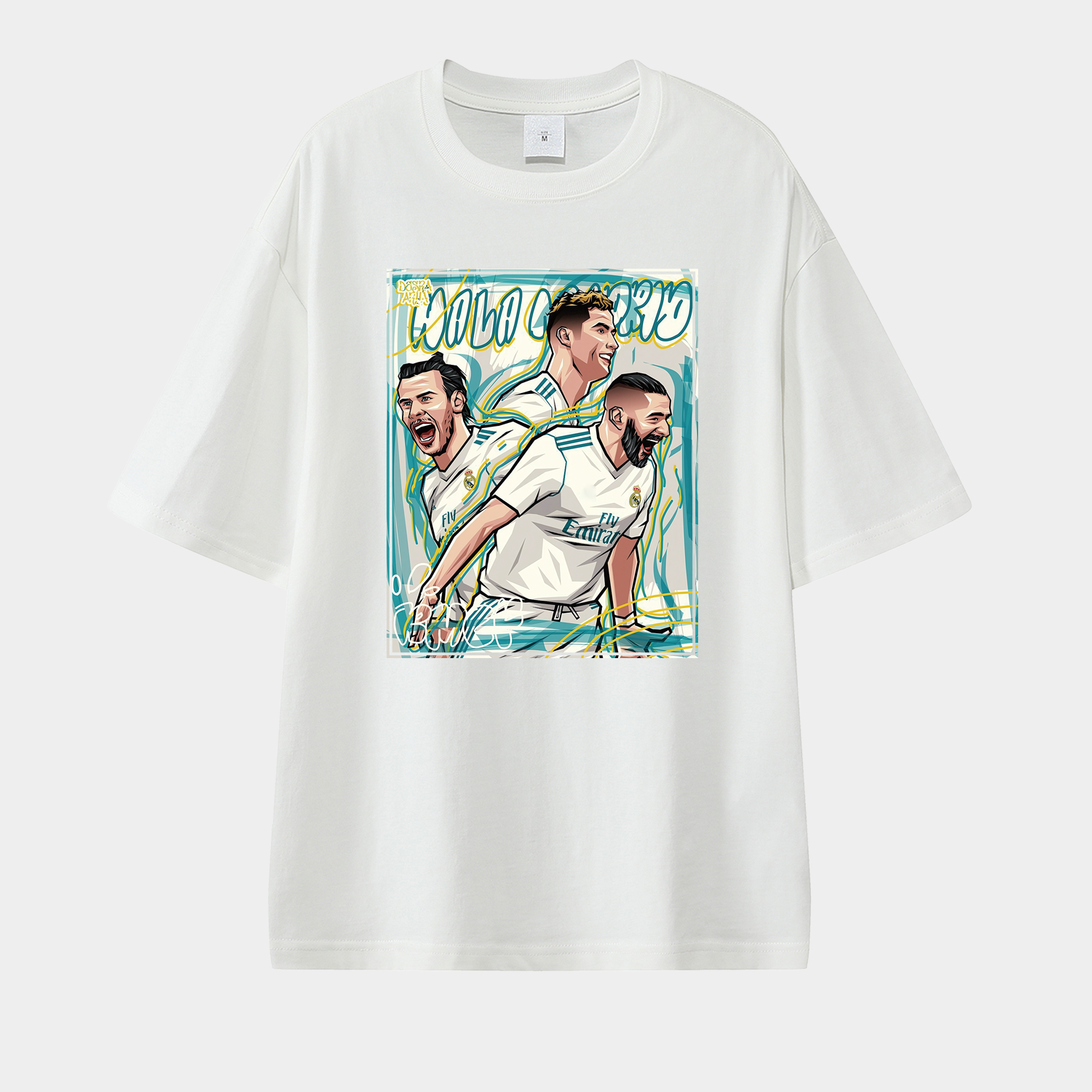 foot-Real Madrid BBC Benzema Bale Cristiano Ronaldo Unisex Pure Cotton T-shirt