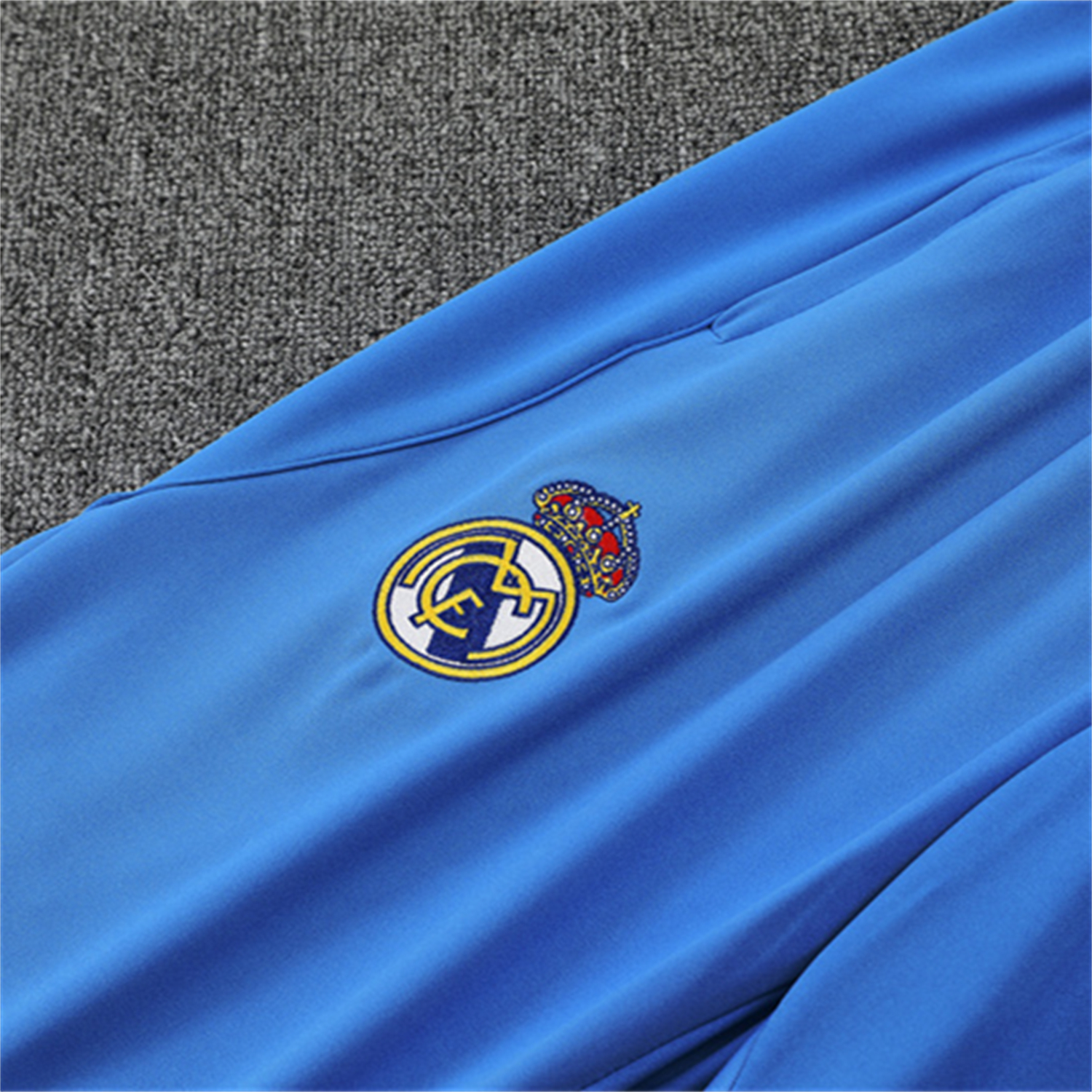 foot-Real Madrid 25-26 Long Sleeve Training Set - Bright Blue Top & Pants