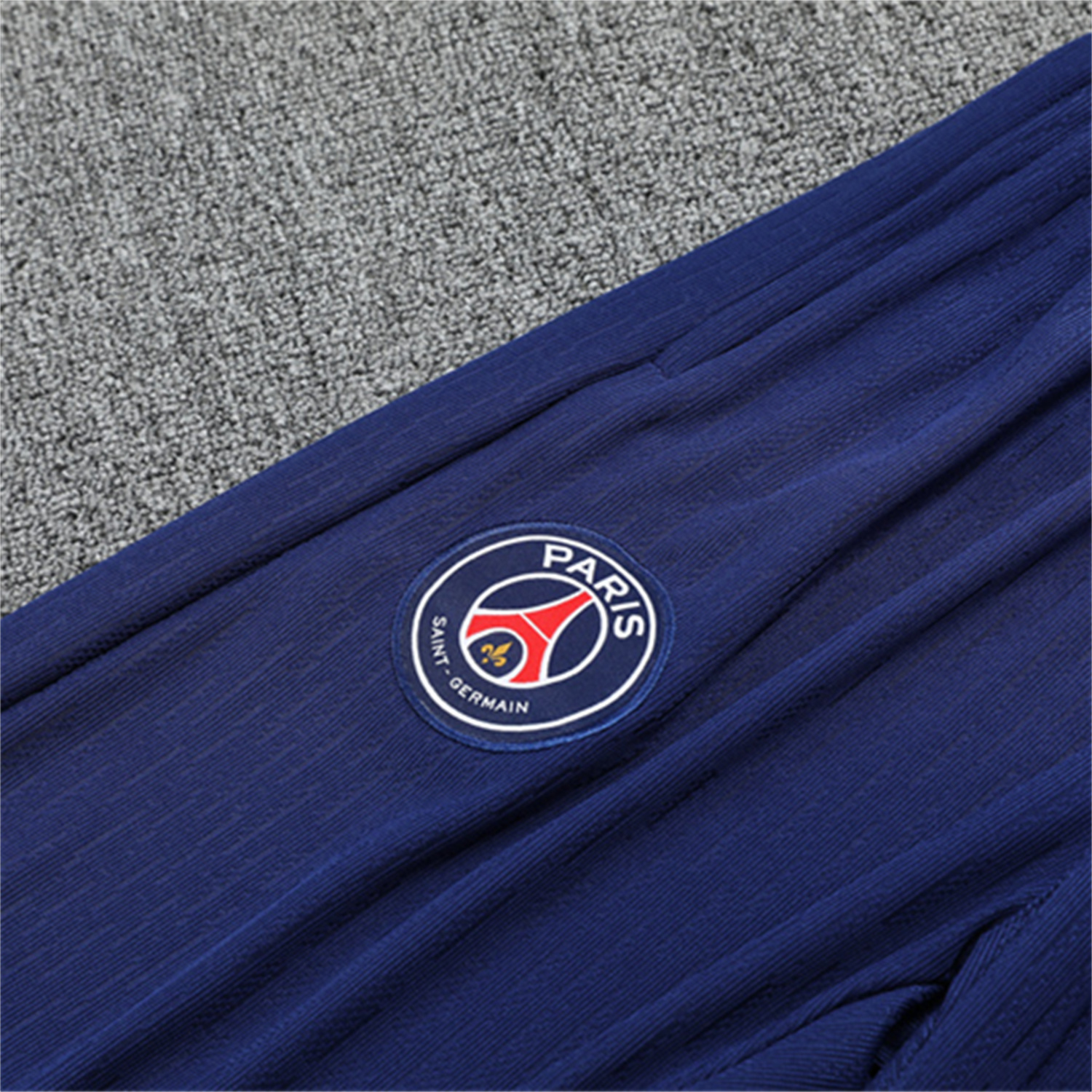 foot-Paris Saint-Germain PSG 25-26 Kid Long Sleeves Training Set - Royal Blue Gray Sleeves Top & Royal Blue Pants