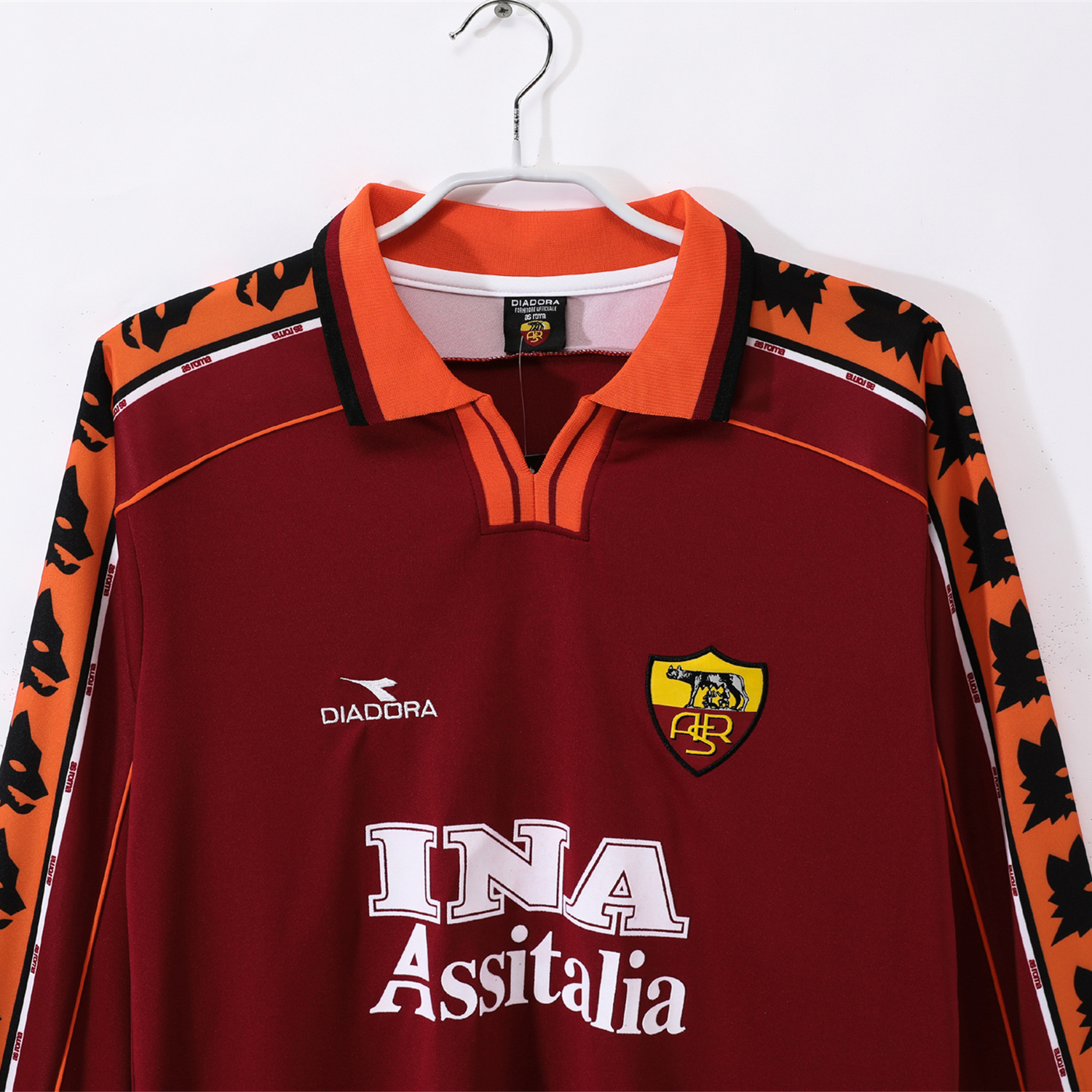 foot-Retro Roma 1998-99 Home Long Sleeves Jersey