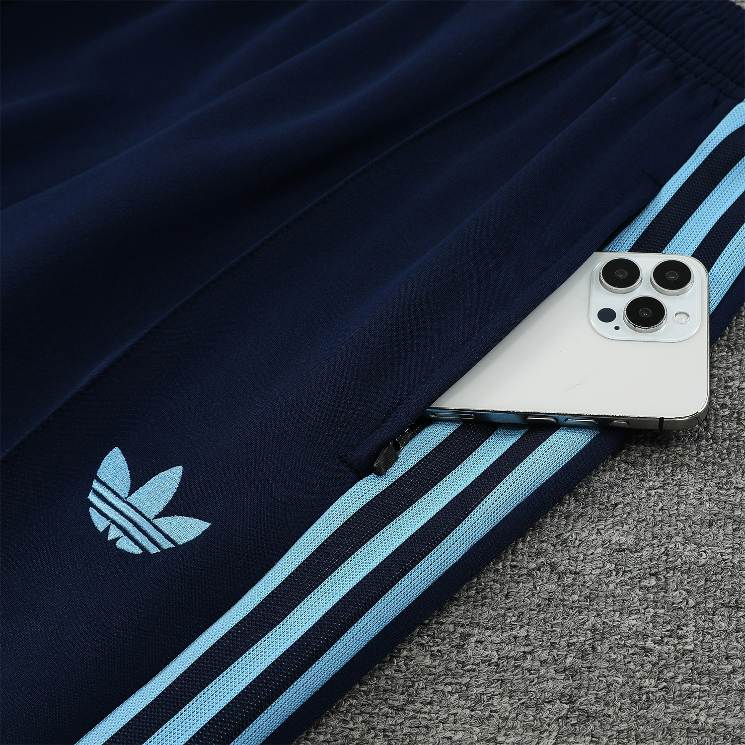 foot-Argentina 24-25 Throwback Jacket Training Tracksuit - Blue Jackets & Deep Blue Pants