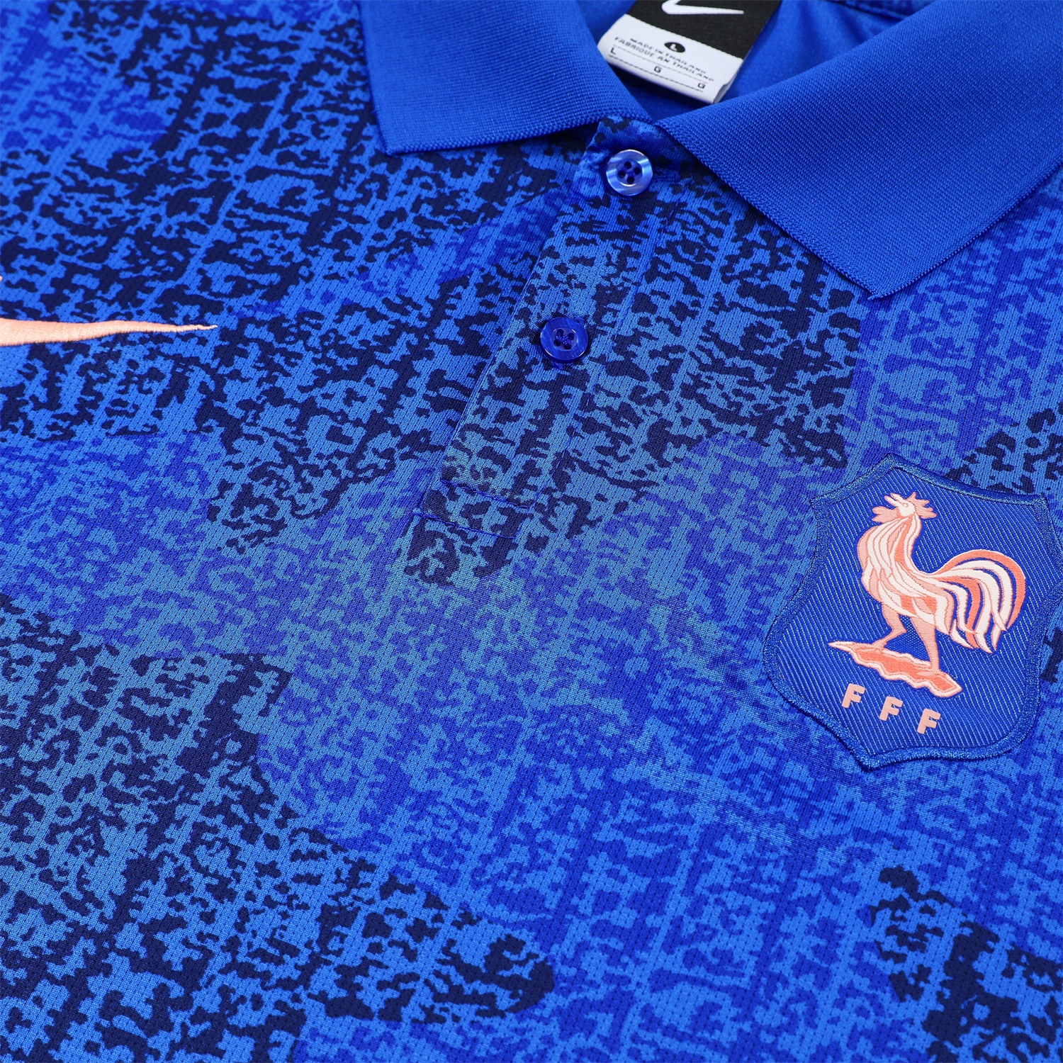 SIUjerseys-France 25-26 POLO Short-Sleeve Training Set - Ocean Blue Top and Dark Blue Pants