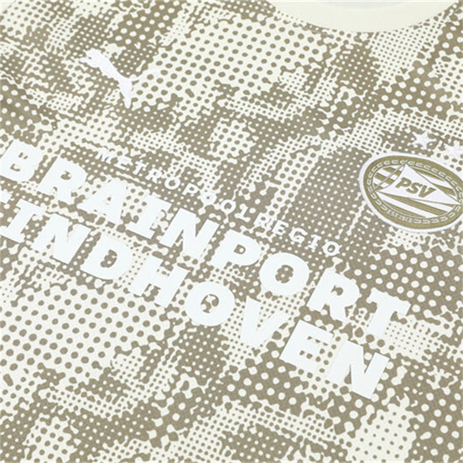 foot-PSV Eindhoven 25-26 Short-Sleeve Training Set - Khaki Top & Black Shorts