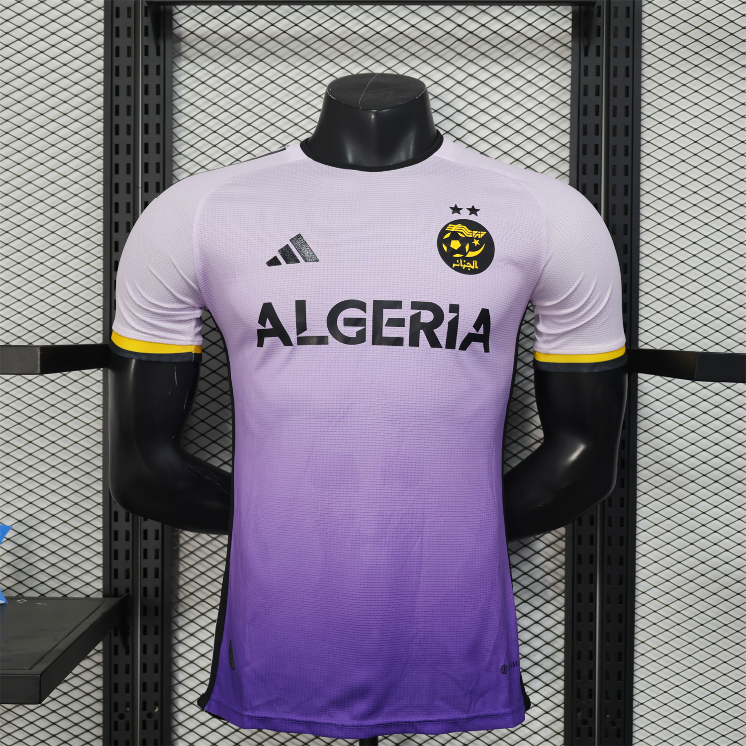 unitedfutballjersey-Algeria 25-26 White-purple Gradient Jersey with Black Chest Text - Player Version