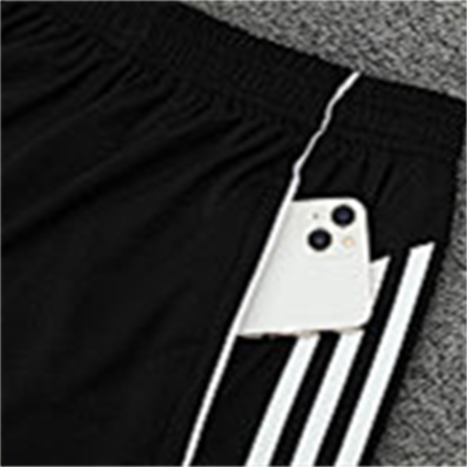 foot-INT M.A.M 25-26 Short-Sleeve Training Set - Light Grey Stripes Black Top & Black Shorts