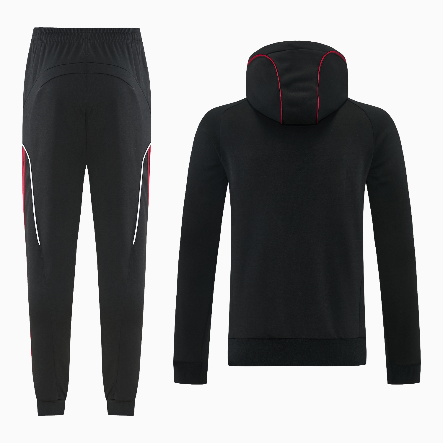 SIUjerseys-Liver.pool 25-26 Hooded Windbreaker Training Set - Black Top & Black Pants