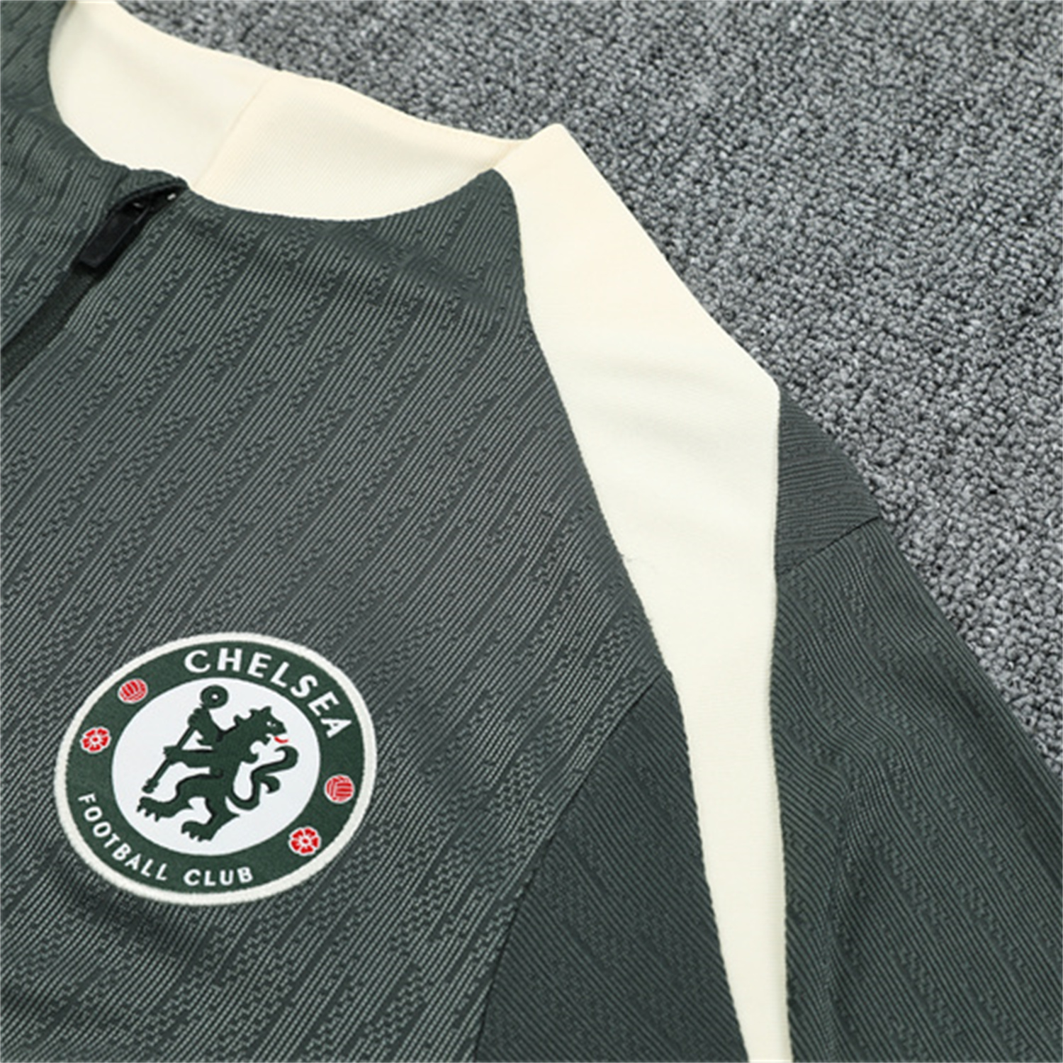 foot-C.H.E.L.S.E.A 25-26 Kid Long Sleeves Training Set - Army Green Top & Army Green Shorts