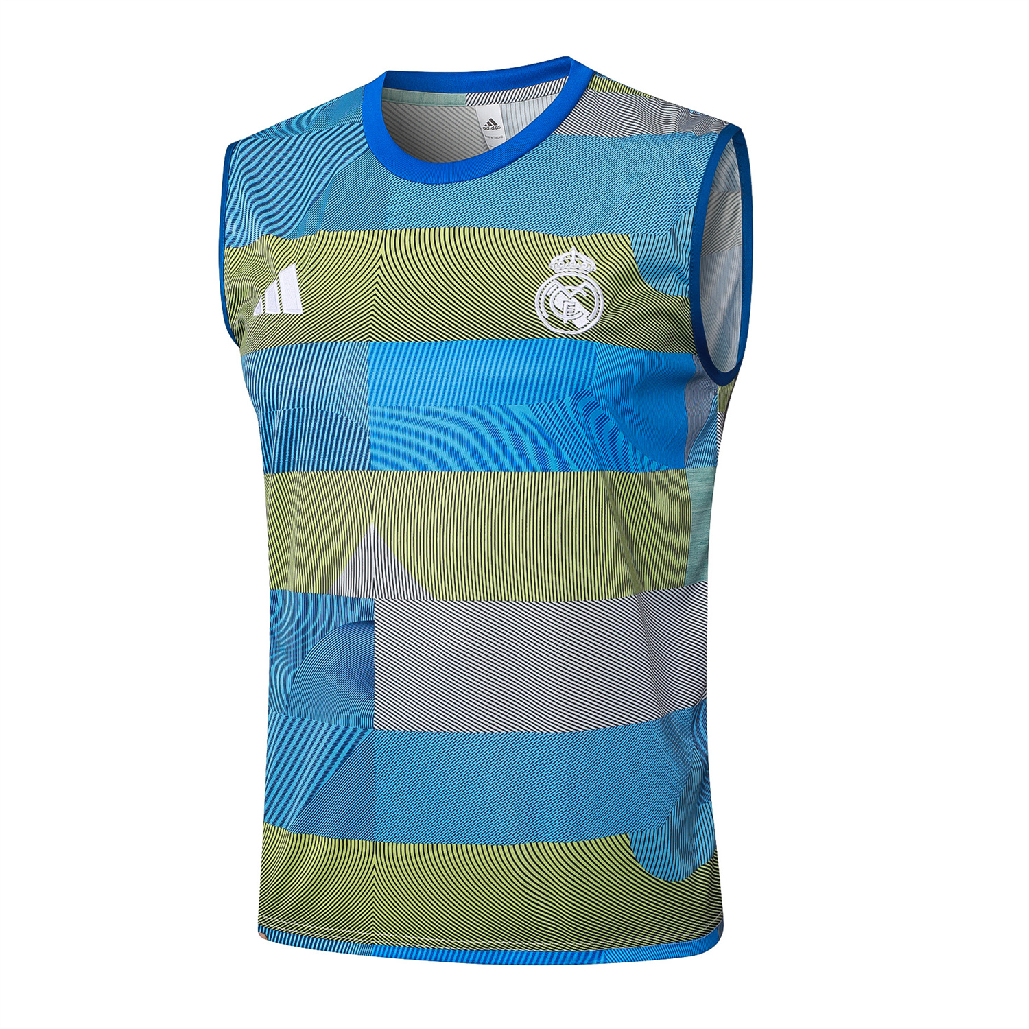 foot-Real Madrid 25-26 Vest Training Set - Blue-Gray Camouflage Vest and Black Shorts