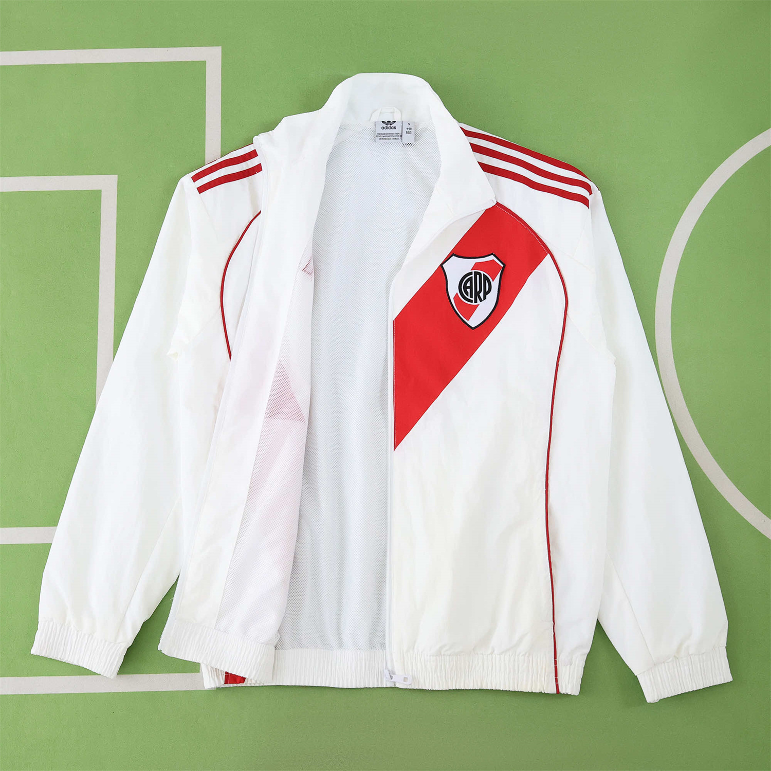 foot-River Plate 25-26 Throwback Windbreaker Jacket - White