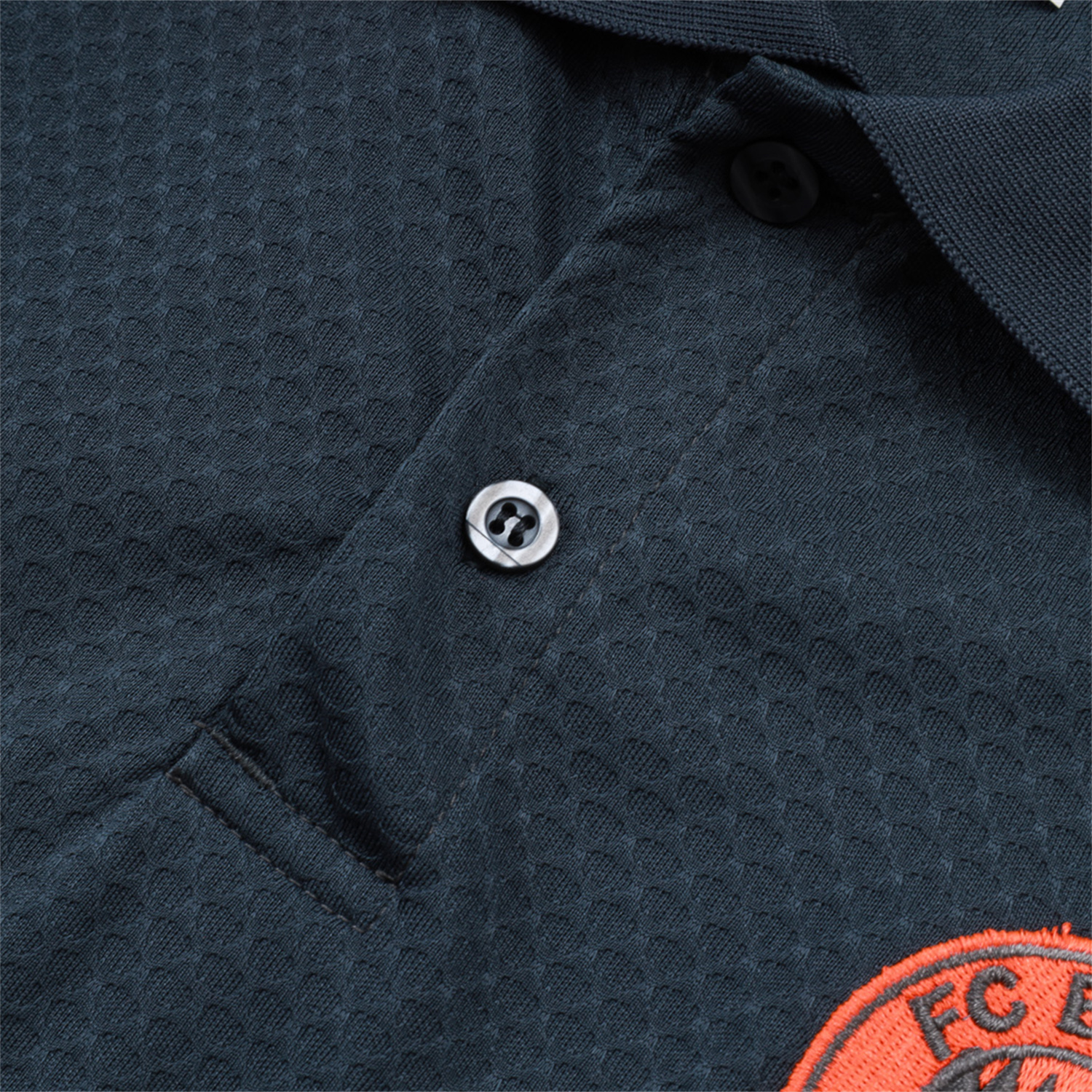 foot-Bayern Munich 25-26 POLO Short-Sleeve Training Set - Deep Grey Top and Pants with Orange Badge