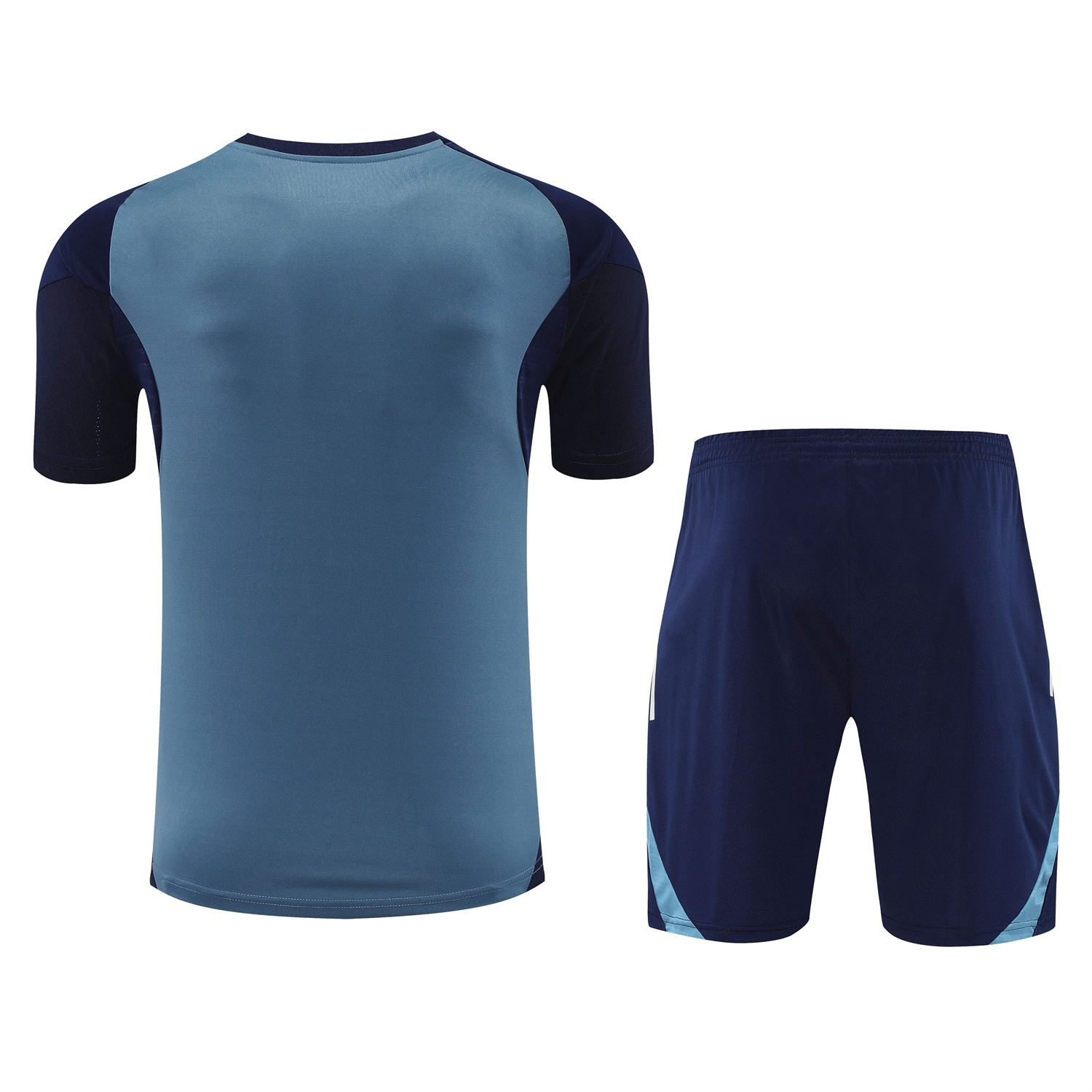 GlobeJersey-Arsenal 25-26 Short-Sleeve Training Set - Grey Blue Top & Dark Blue Shorts