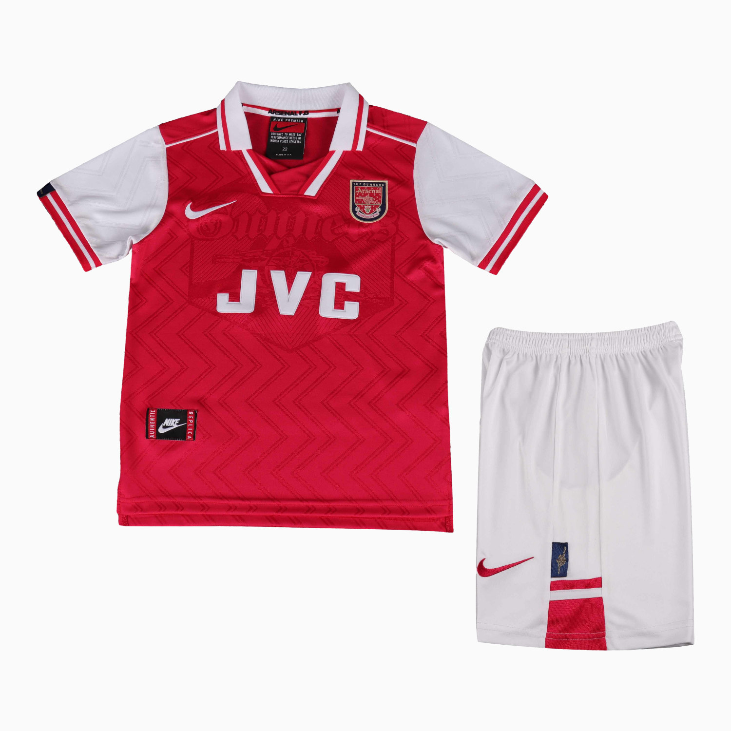 Unitedfootballkit.com | Retro Arsenal 1996-97 Home Kids Kit -Customize Name, Number and Patch | Worldwide Shipping