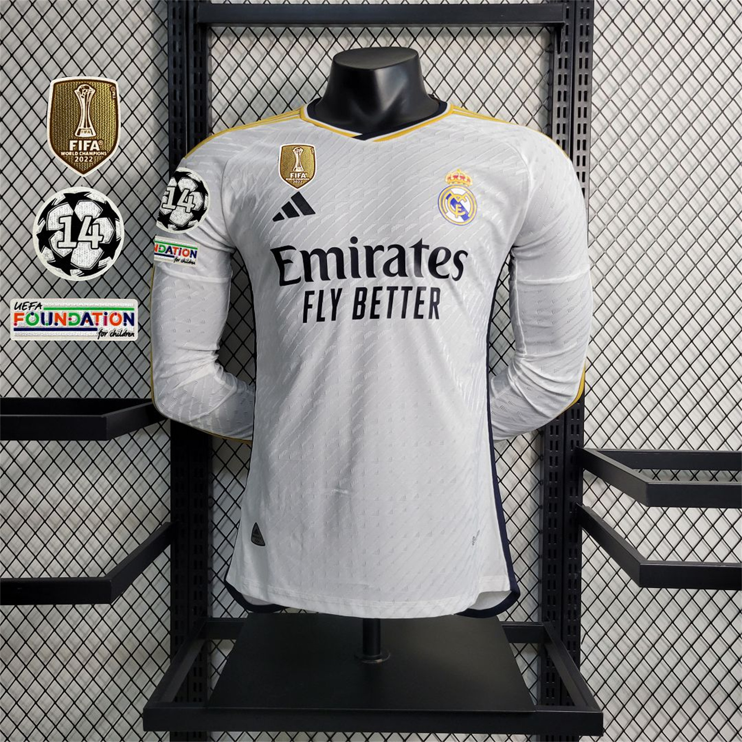 foot-Retro Real Madrid 2023-24 Home Long Sleeves Jersey - Player Version