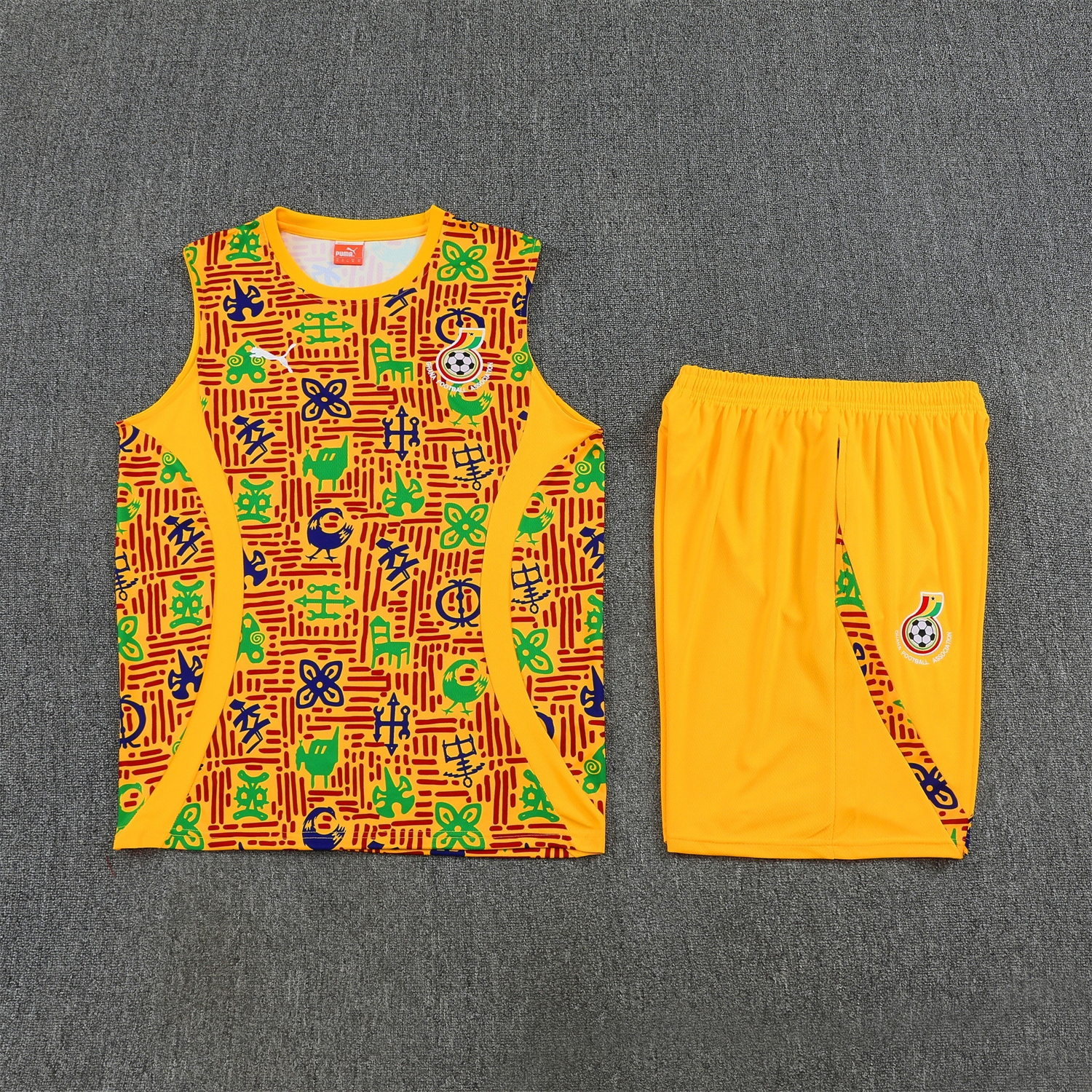 Unitedfootballkit.com | Ghana 2026 Vest Training Set - Yellow Vest and Shorts -Customize Name, Number and Patch | Worldwide Shipping