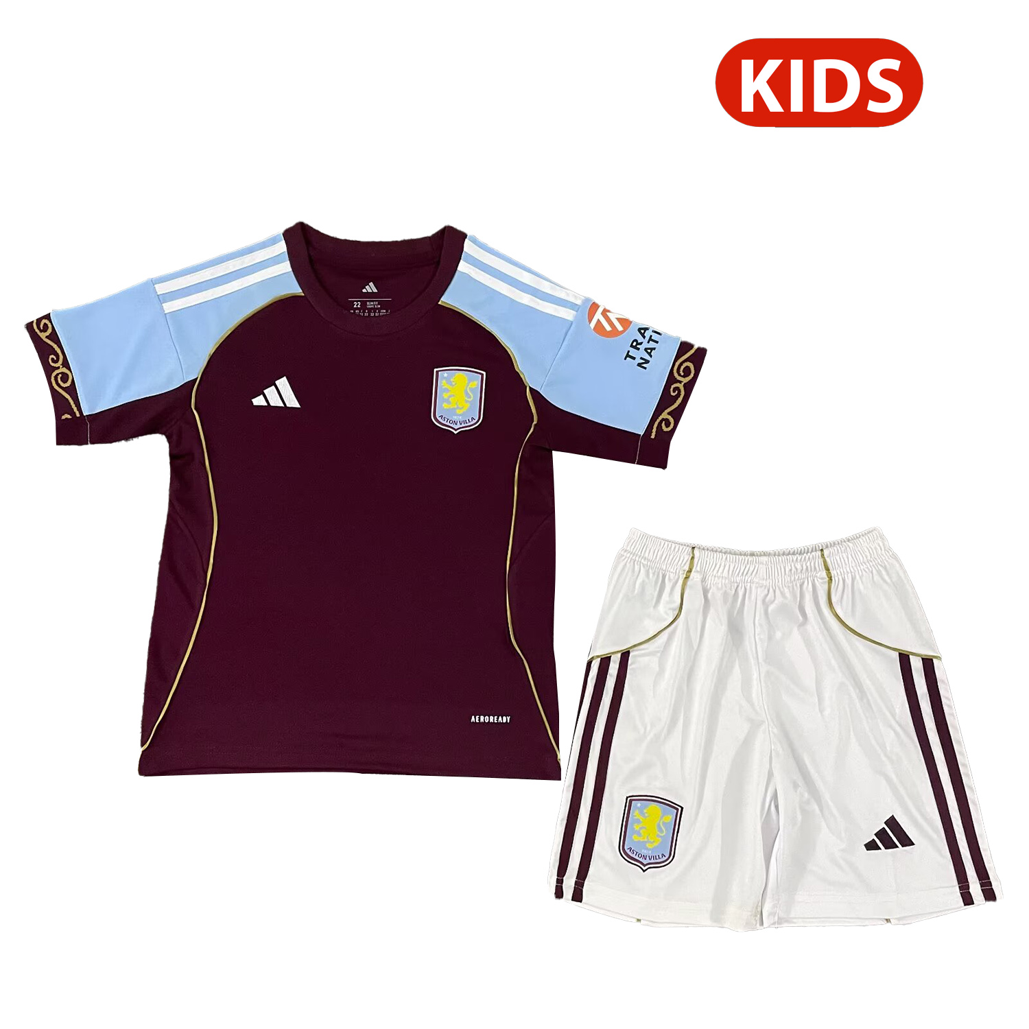 foot-Aston Villa 25-26 Home Unsponsored Kids Kit