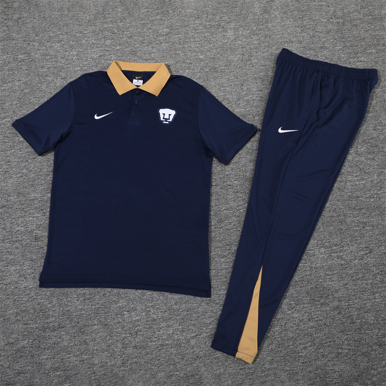 foot-Pumas UNAM 25-26 POLO Short-Sleeve Training Set - Deep Blue Top and Pants