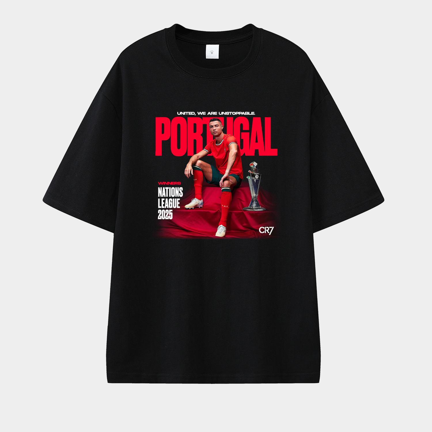 foot-Portugal C.Ronaldo 2025 UEFA Nations League Winners Unisex Pure Cotton T-shirt