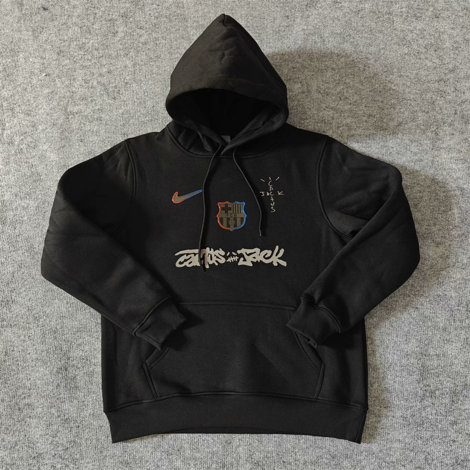 foot-Barcelona x Travis Scott Team Logo Centered Unisex Pullover Hoodie