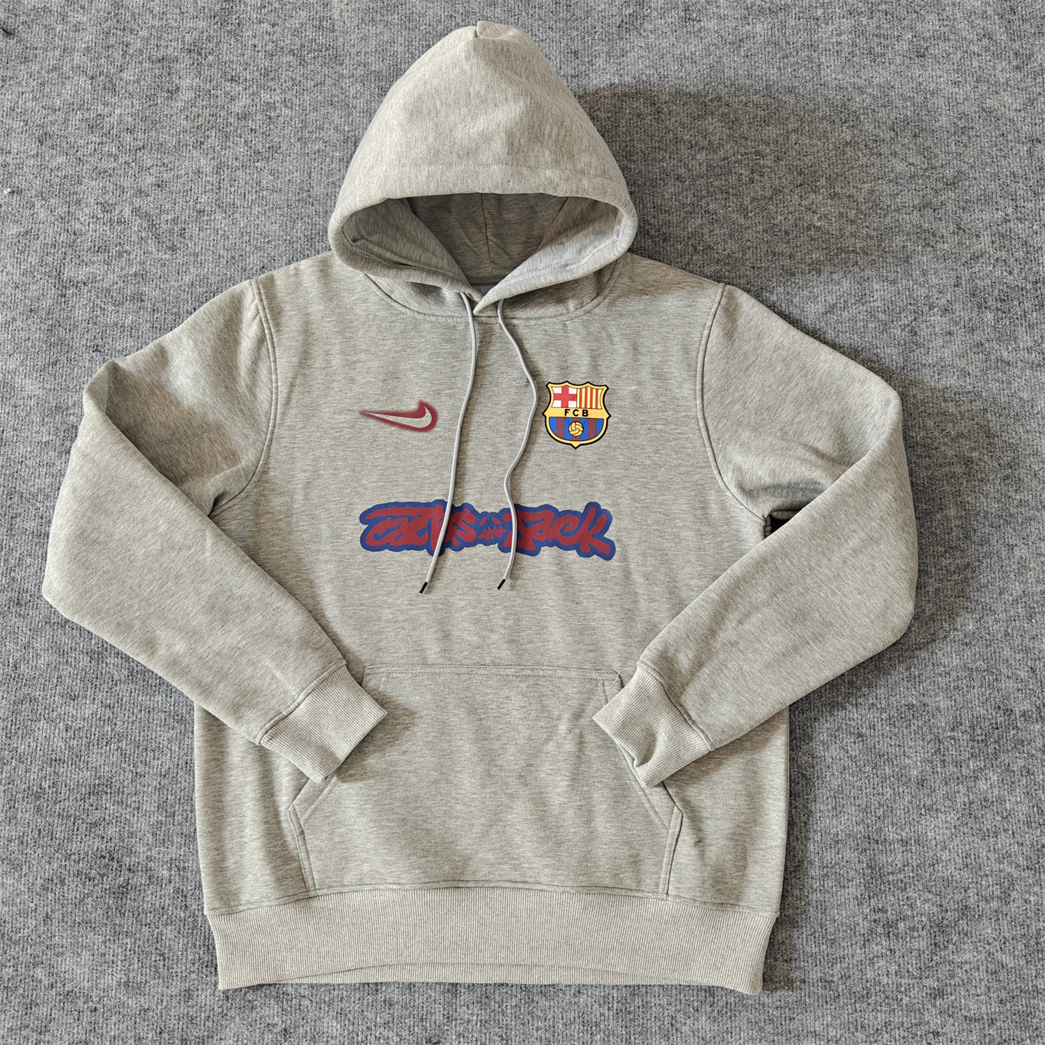 foot-Barcelona x Travis Scott Team Logo On Both Sides Unisex Pullover Hoodie