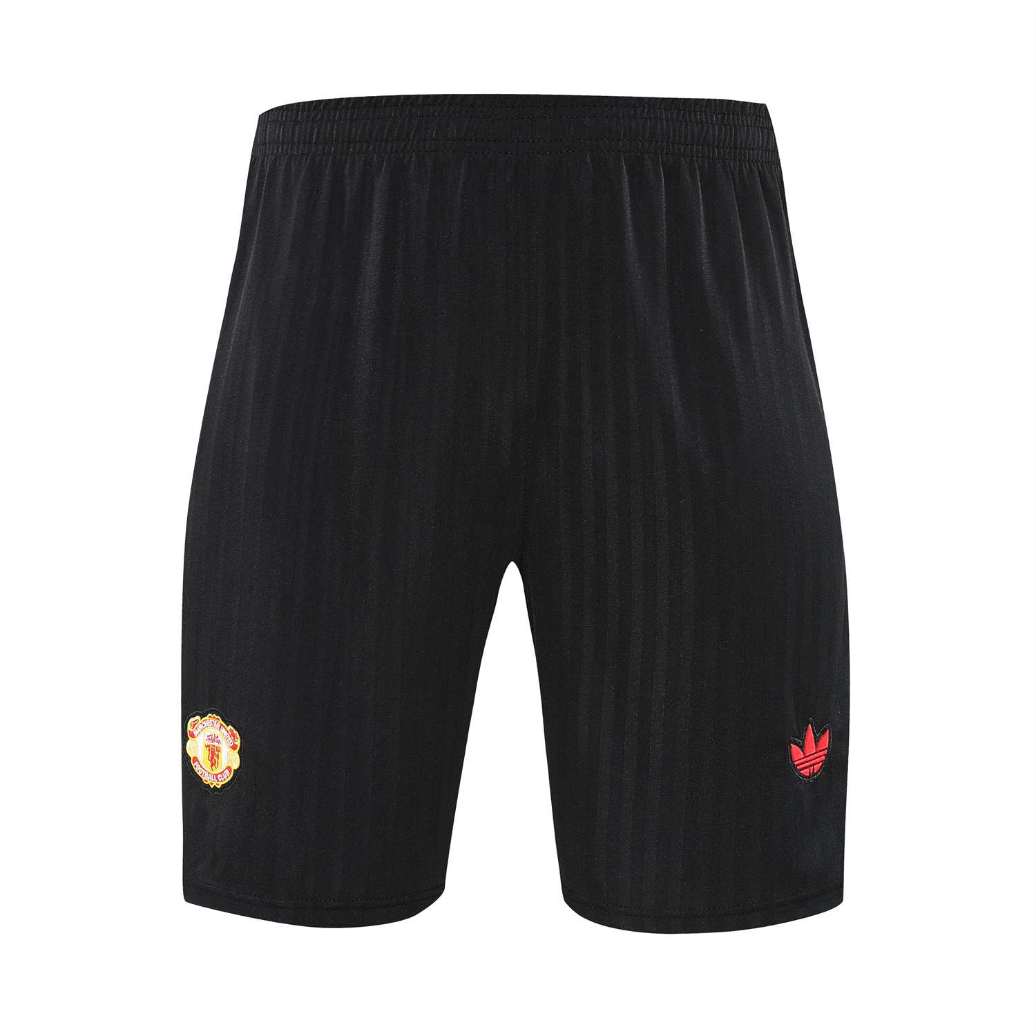 foot-Manchester United 25-26 Short-Sleeve Training Set - Red Lines Black Top & Black Shorts