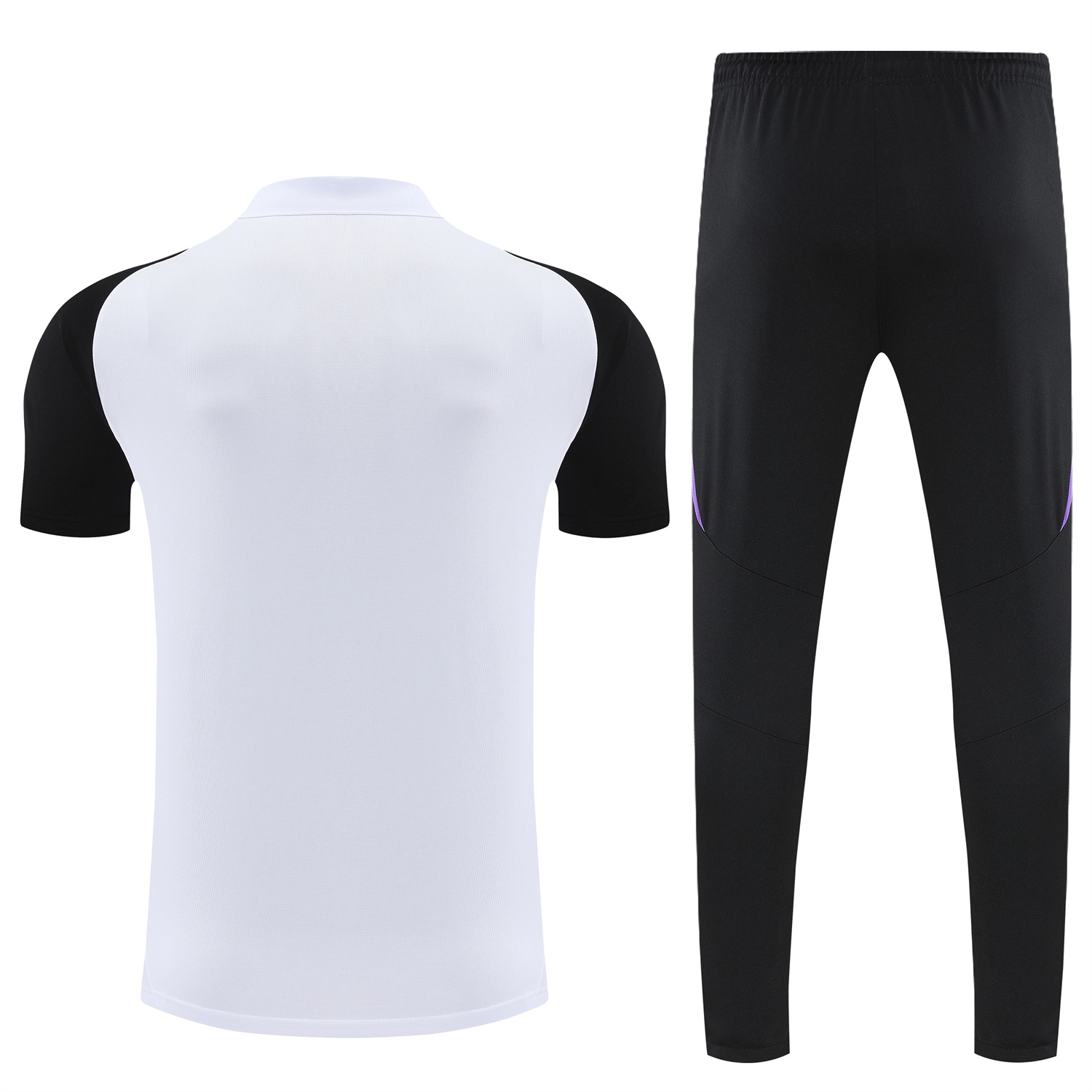 foot-Germany 25-26 POLO Short-Sleeve Training Set - White Top Black Pants