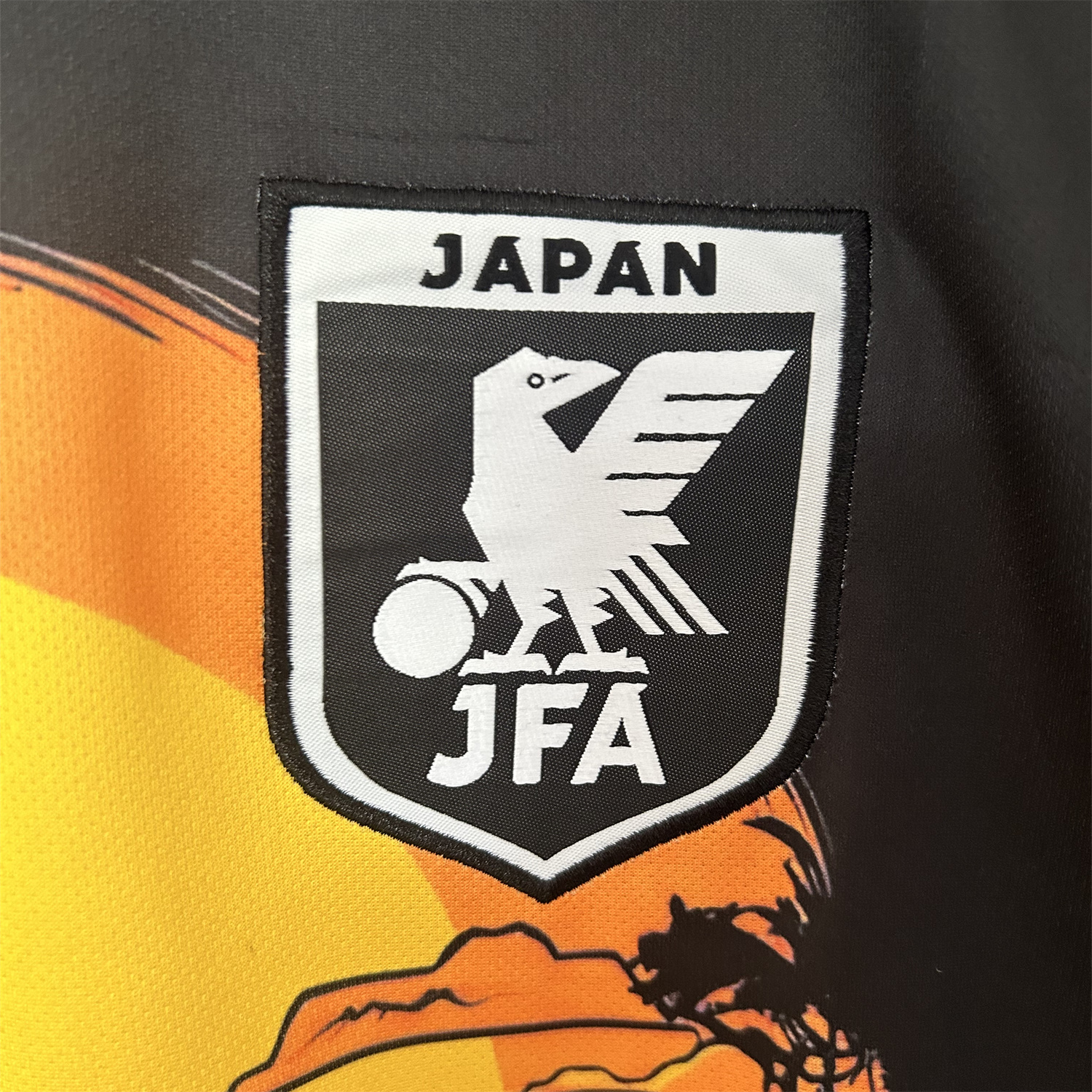 foot-Japan 25-26 Flowing Water In Front Of The Temple At Sunset Black Special Jersey - Fans Version