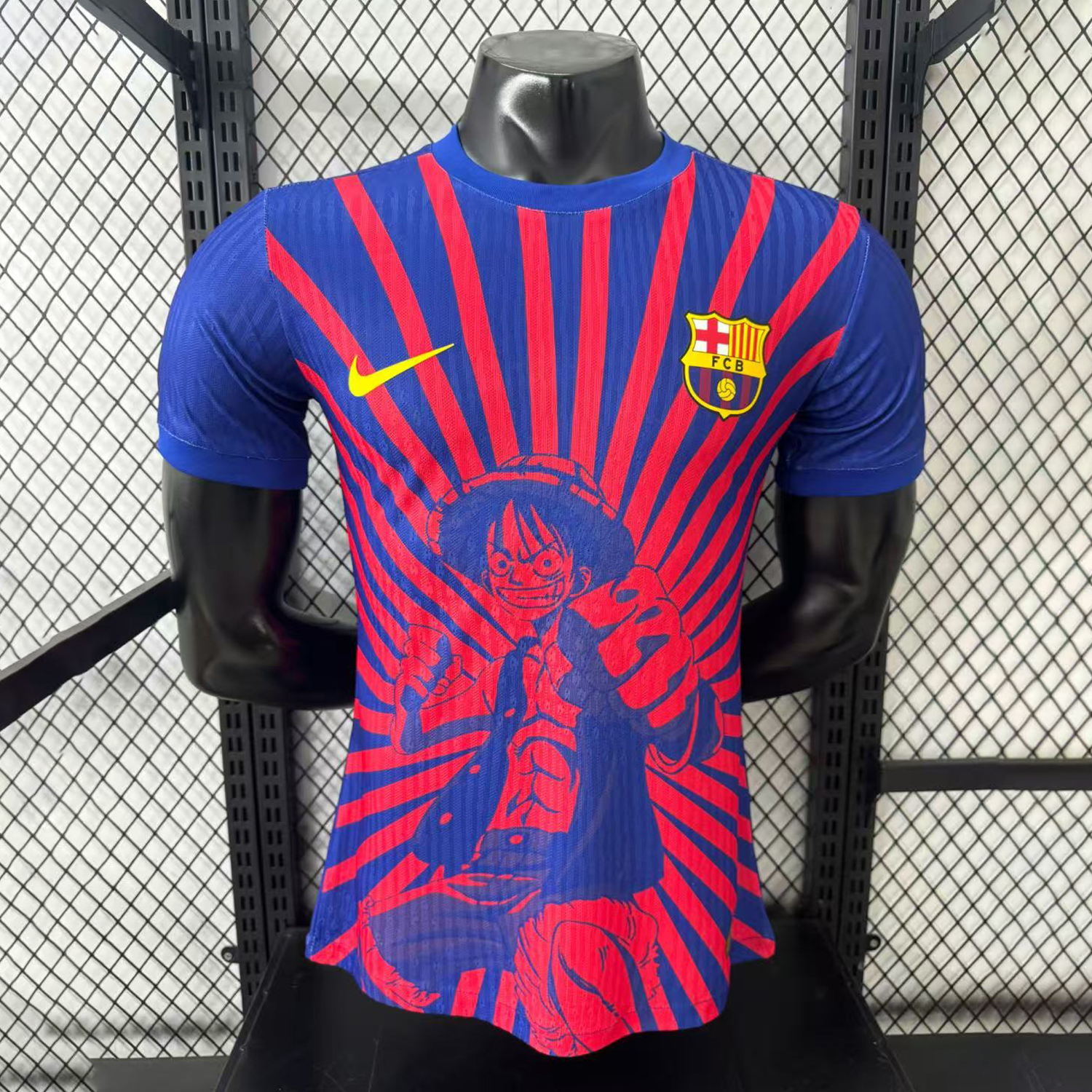 foot-Barcelona 25-26 One Piece Red Silhouette Special Blue Jersey - Player Version