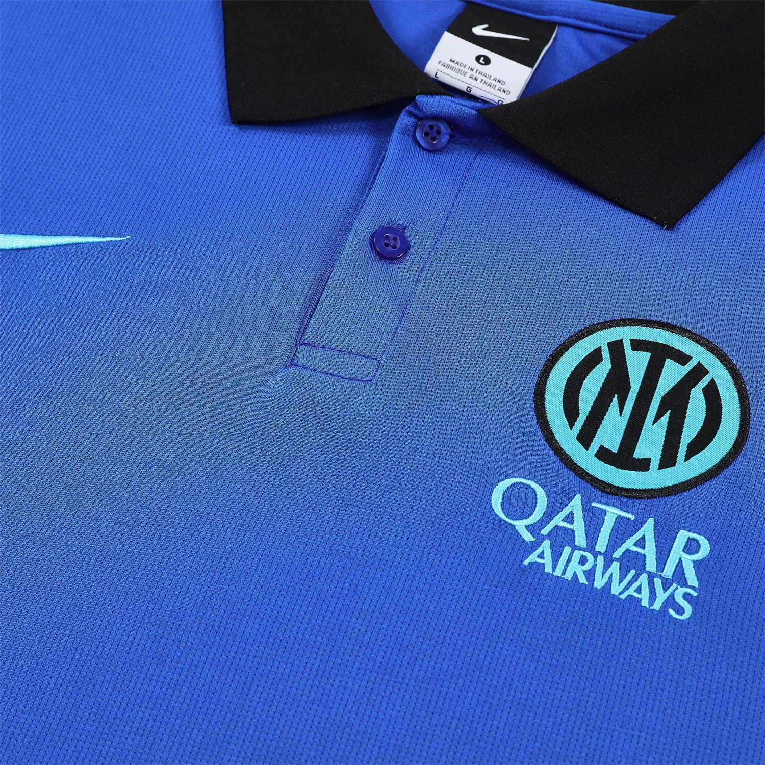 Unitedfootballkit.com | Inter Milan 25-26 POLO Short-Sleeve Training Set - Ocean Blue Top and Black Pants -Customize Name, Number and Patch | Worldwide Shipping