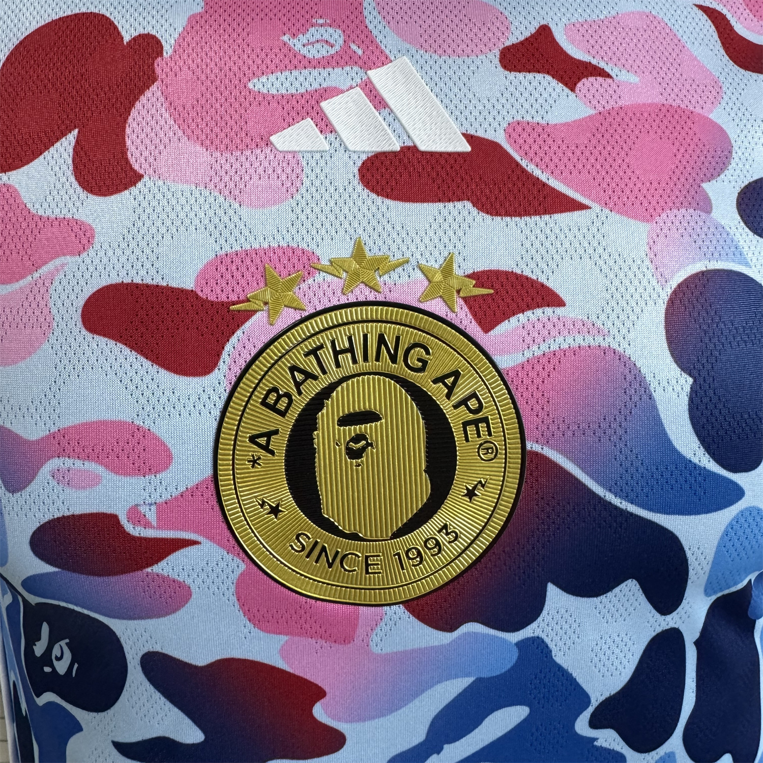 Funinjersey-Adidas x A Bathing Ape Pink And Blue Camouflage Special Jersey - Player Version