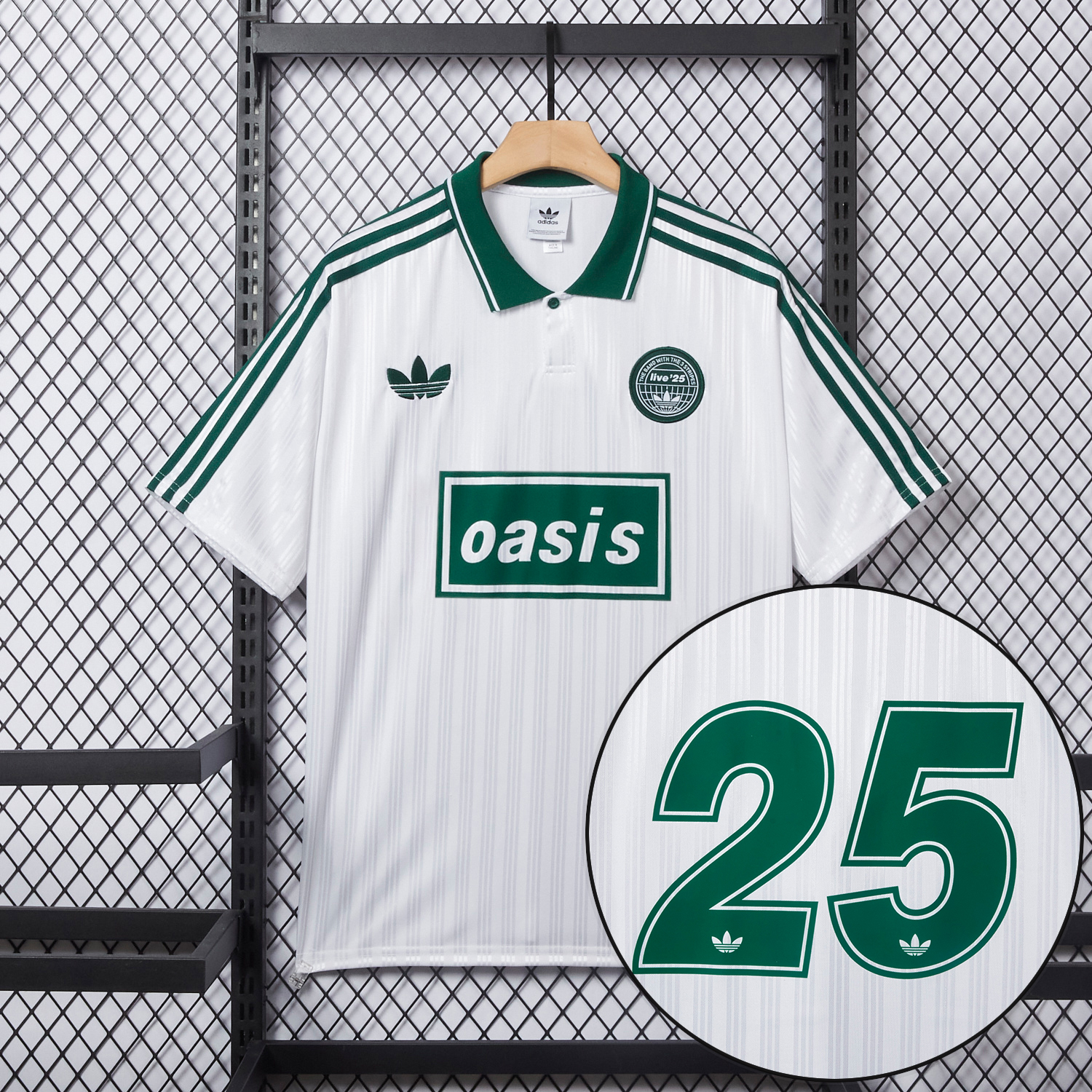 foot-Bohemian 25-26 Oasis Originals Tour Light White Jersey With Number 25 - Fans Version