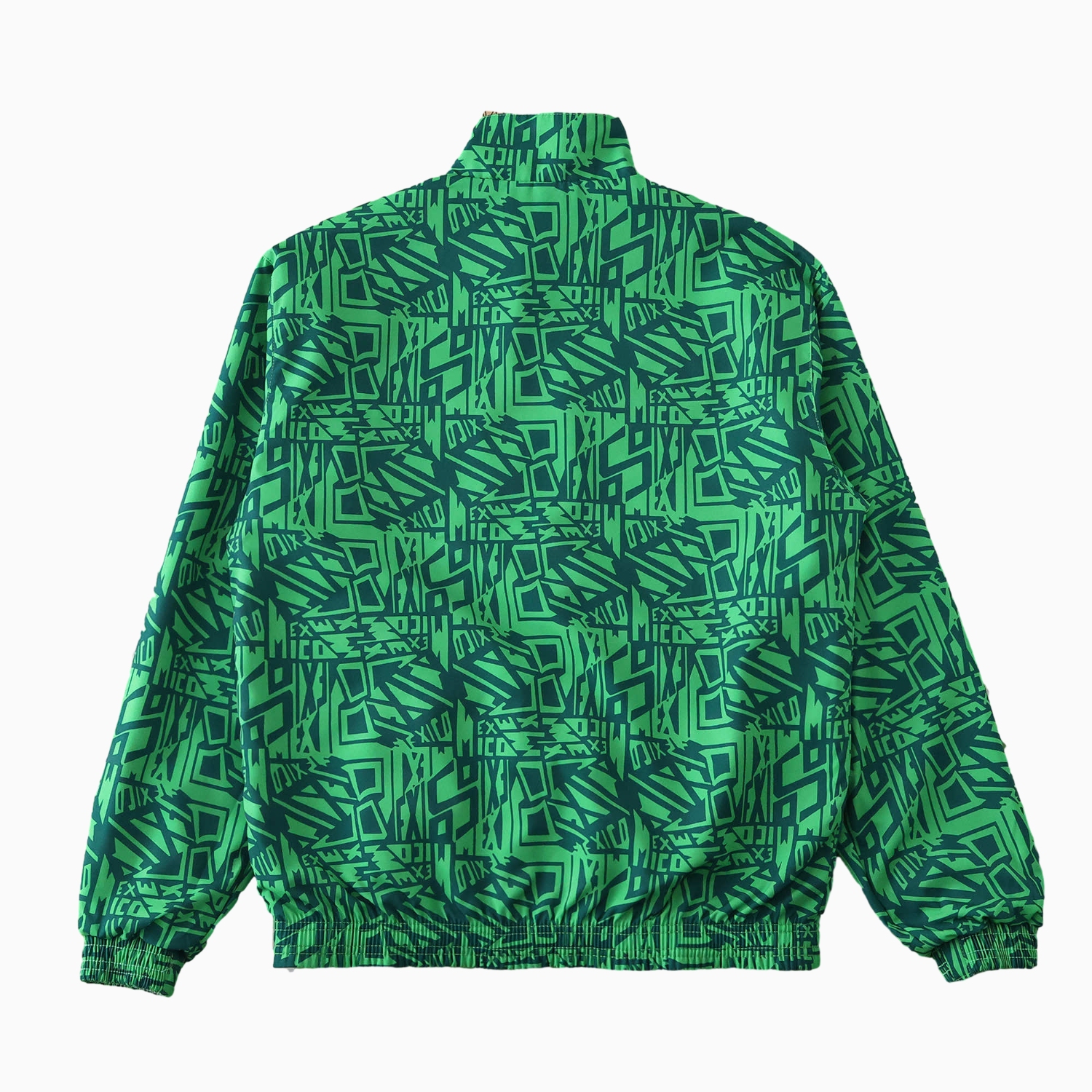 foot-Retro Mexico 1994 Retro Style Double Sided Reversible Windbreaker - Green & Grey