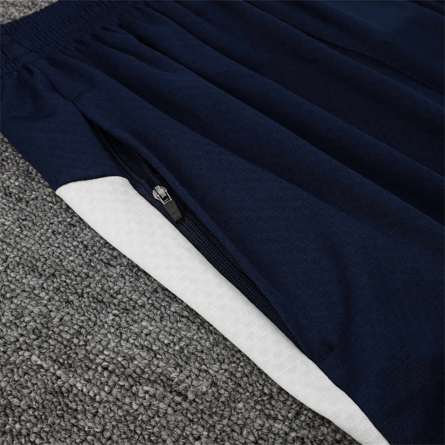 foot-Portugal 25-26 Short-Sleeve Training Set - Off White Top and Deep Blue Shorts