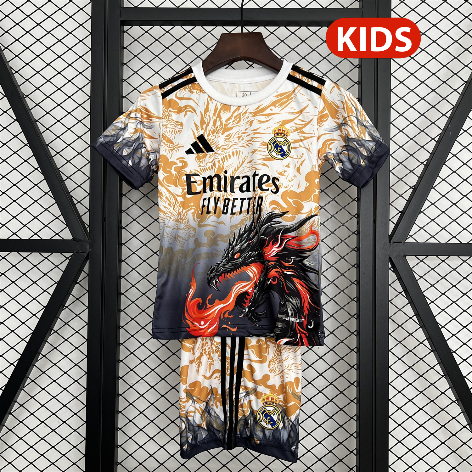 foot-Real Madrid 25-26 Orange And Black Dragon Special Kids Kit