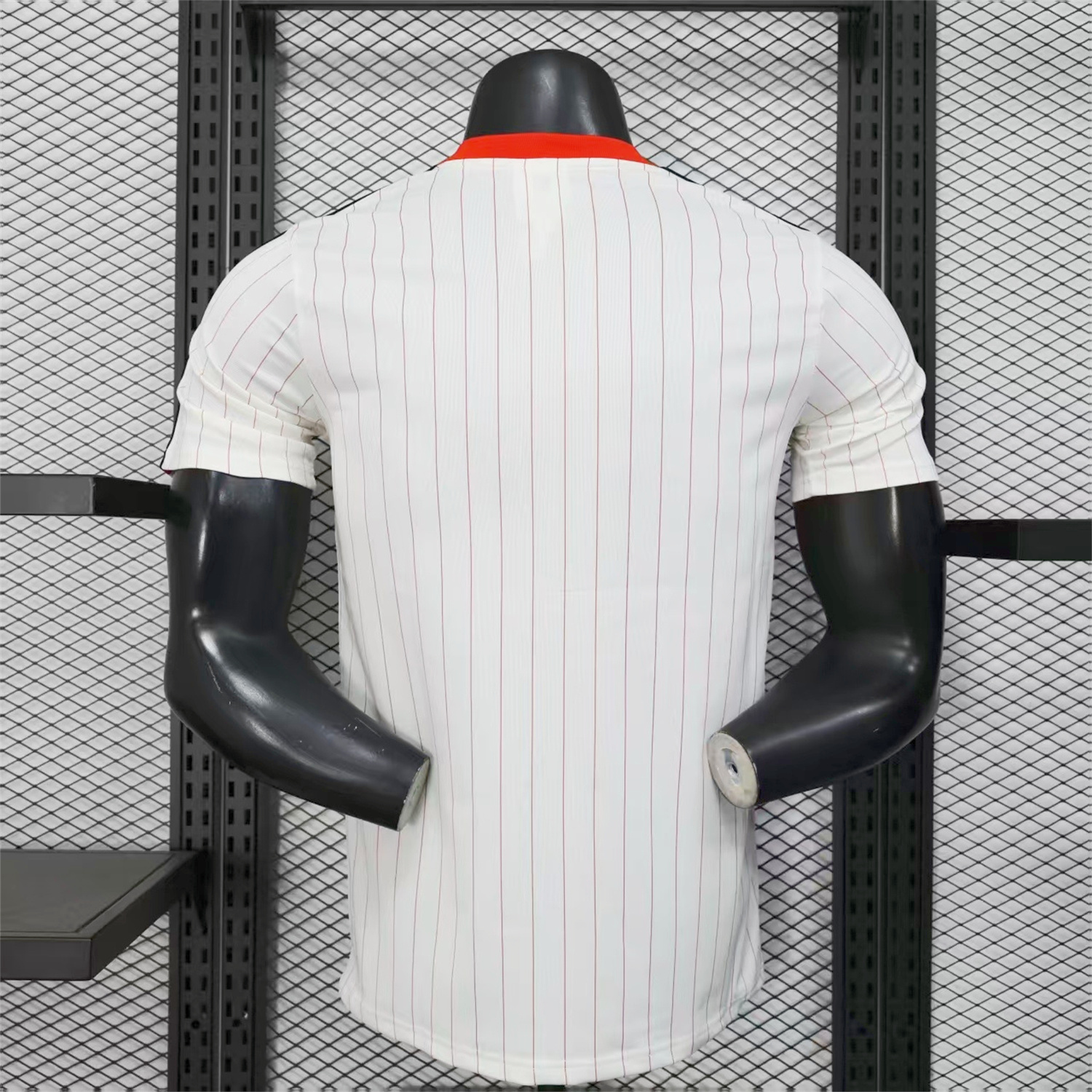 foot-Benfica 25-26 Trefoil Red Lines White Travel Jersey - Player Version